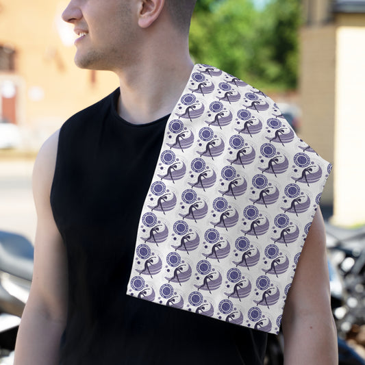 Stylish Rally Towel with Dance Motif - 11x18 Gym & Beach Accessory