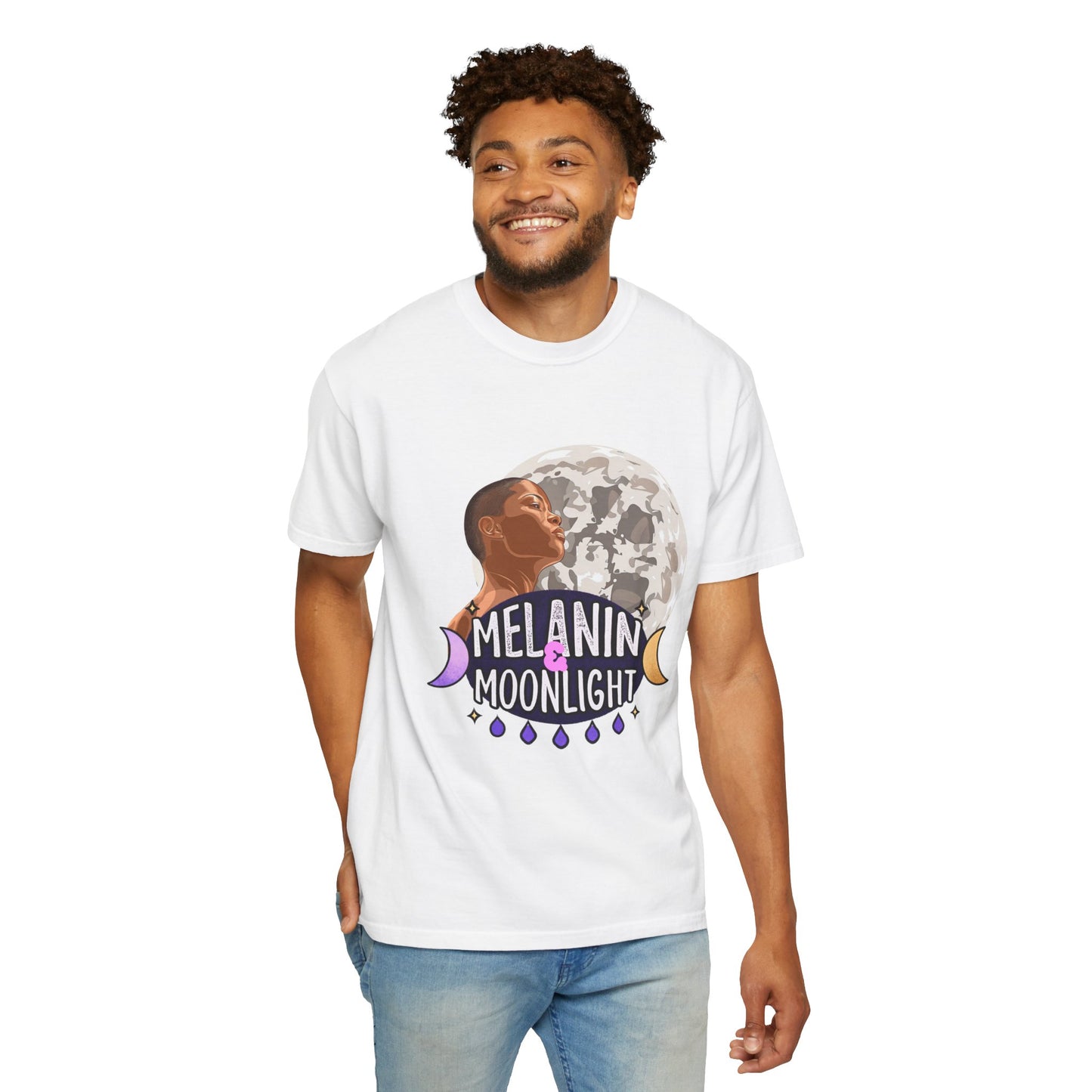 Melanin & Moonlight Unisex Garment-Dyed T-Shirt - Celebrate Cultural Heritage