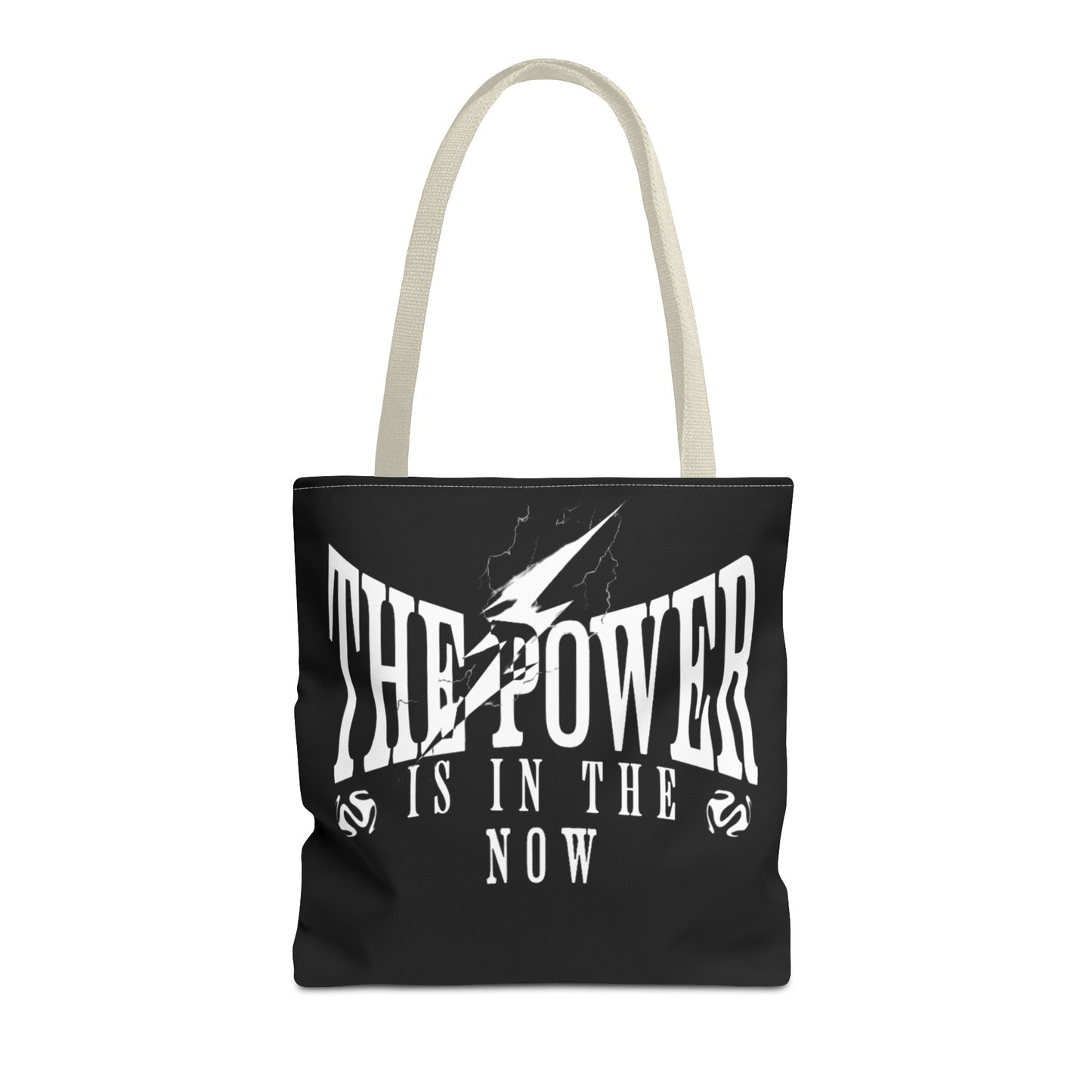 Empowerment Tote Bag - "The Power is in the Now" - Motivational Black Tote for Everyday Use