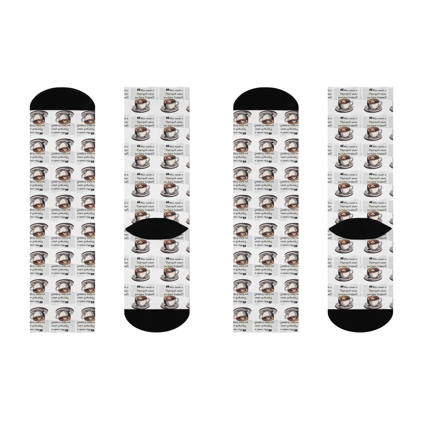 Funny Coffee Lover Cushioned Crew Socks | Perfect Gift for Coffee Enthusiasts & Holidays
