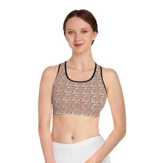 Admit One Sports Bra - Fun & Playful Design for Active Lifestyle