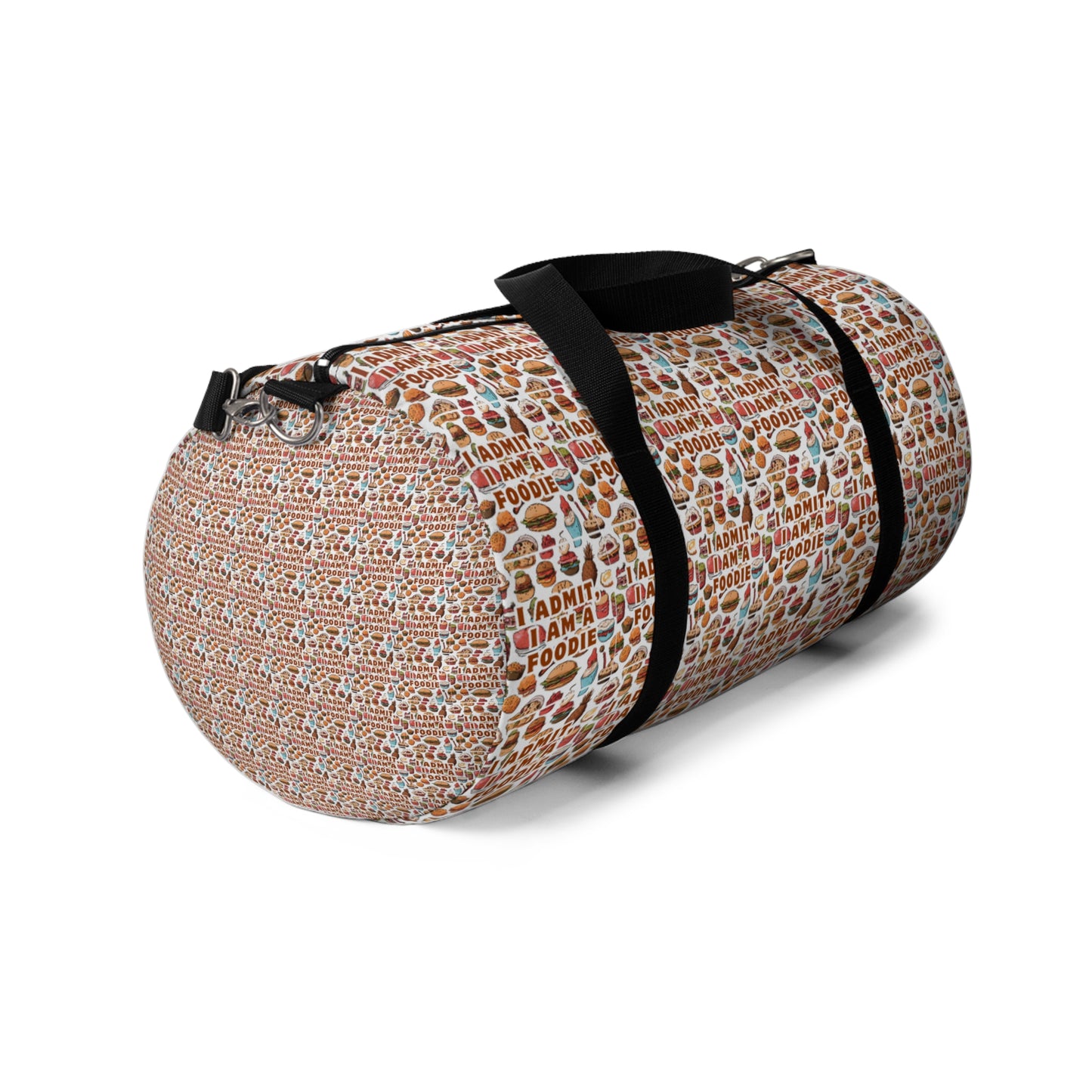 "Admit It, I'm a Foodie" Duffel Bag – Perfect for Food Lovers on the Go!