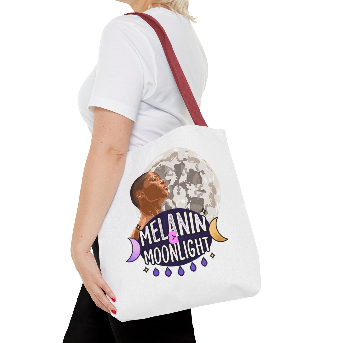Melanin & Moonlight Inspirational Tote Bag – Perfect for Everyday Use and Celebrations