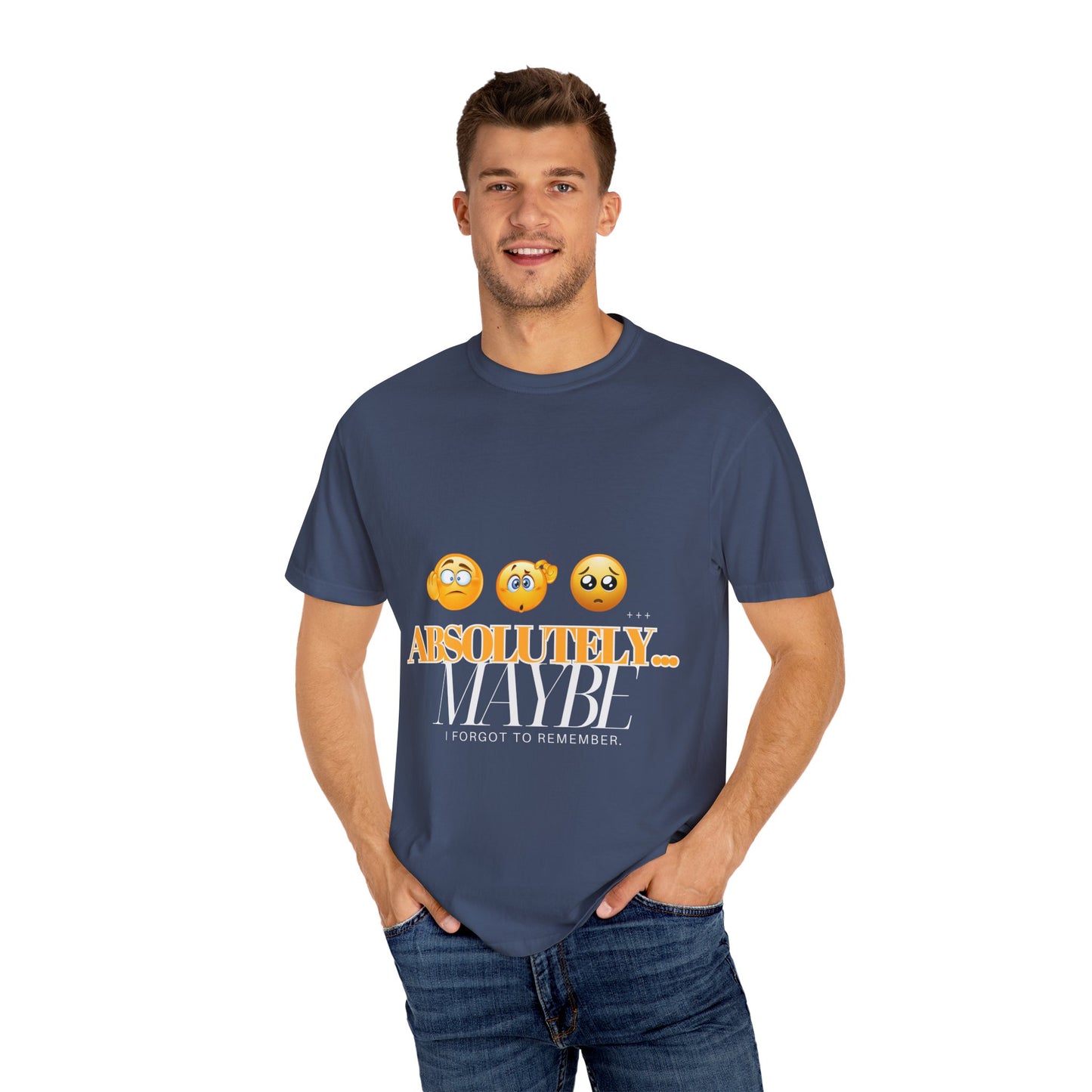 Funny Emoji Unisex T-Shirt - 'Absolutely Maybe' Design