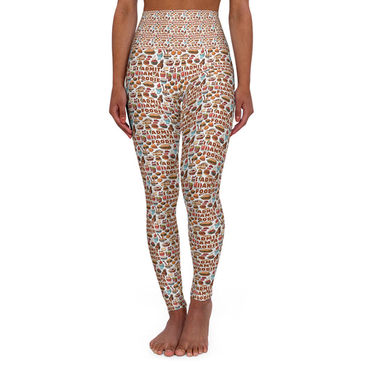 Trendy High Waisted Yoga Leggings – Stylish Fitness Wear with Unique Food Prints