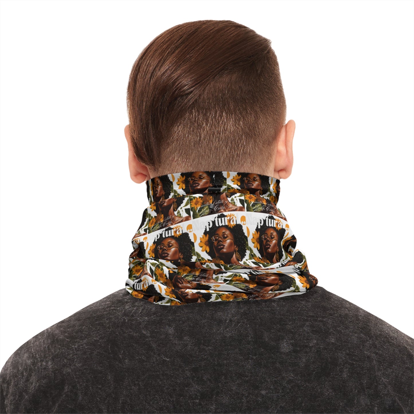 Artistic Winter Neck Gaiter with Drawstring - Cozy & Stylish Accessory for Cold Days