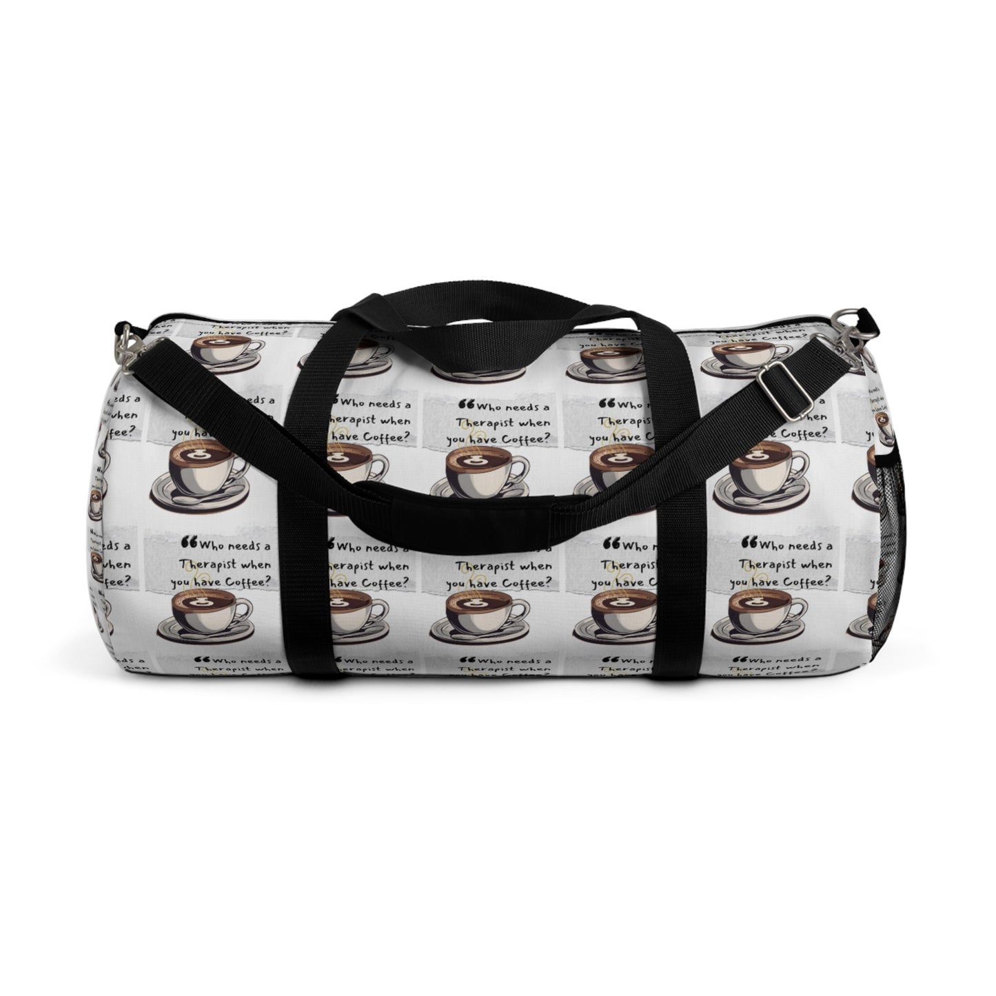 Coffee Lover's Duffel Bag - Perfect for Travel & Gym with Fun Quote