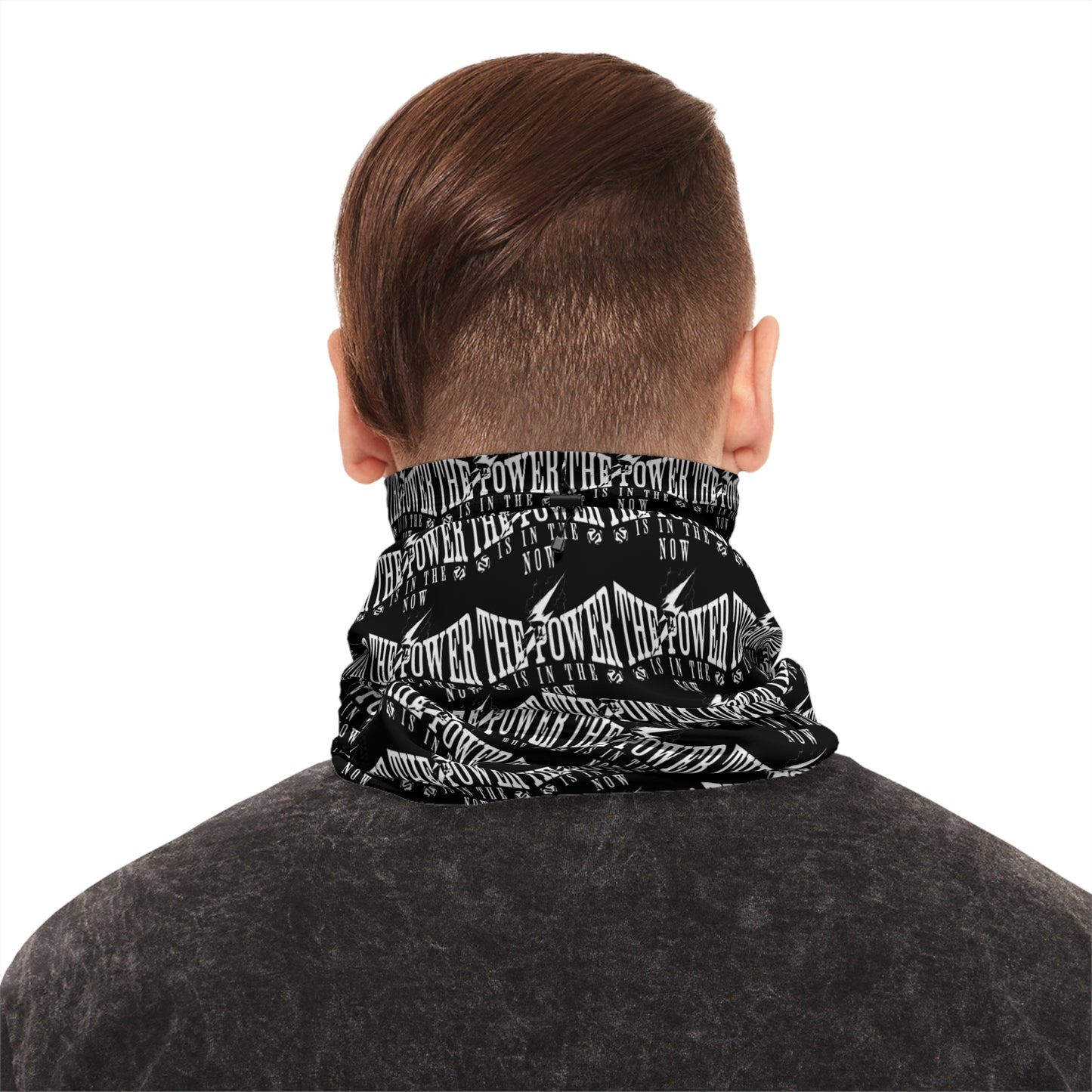 Empowerment Themed Winter Neck Gaiter with Drawstring - Cozy Fashion Accessory for All Seasons