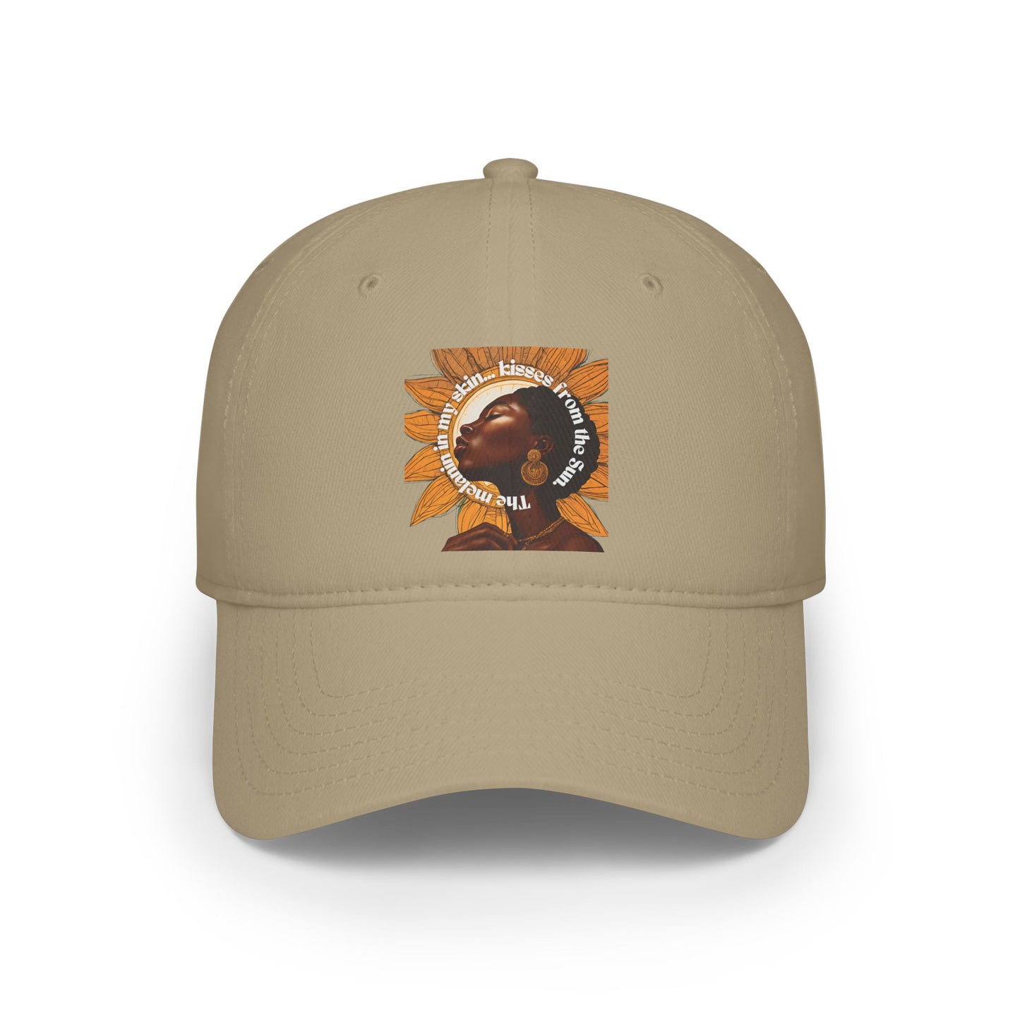 Sunflower Vibes Low Profile Baseball Cap with Inspirational Quote