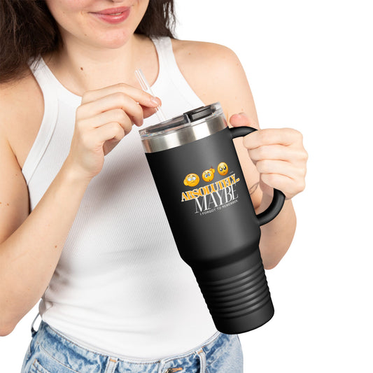 Stylish Insulated Travel Mug with Fun Emoji Design - 40oz