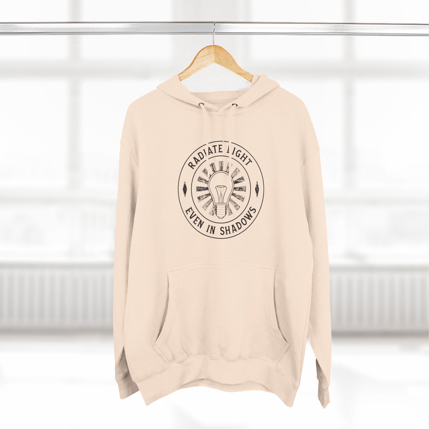 Radiate Light Fleece Hoodie - Inspirational Design for Comfort and Style