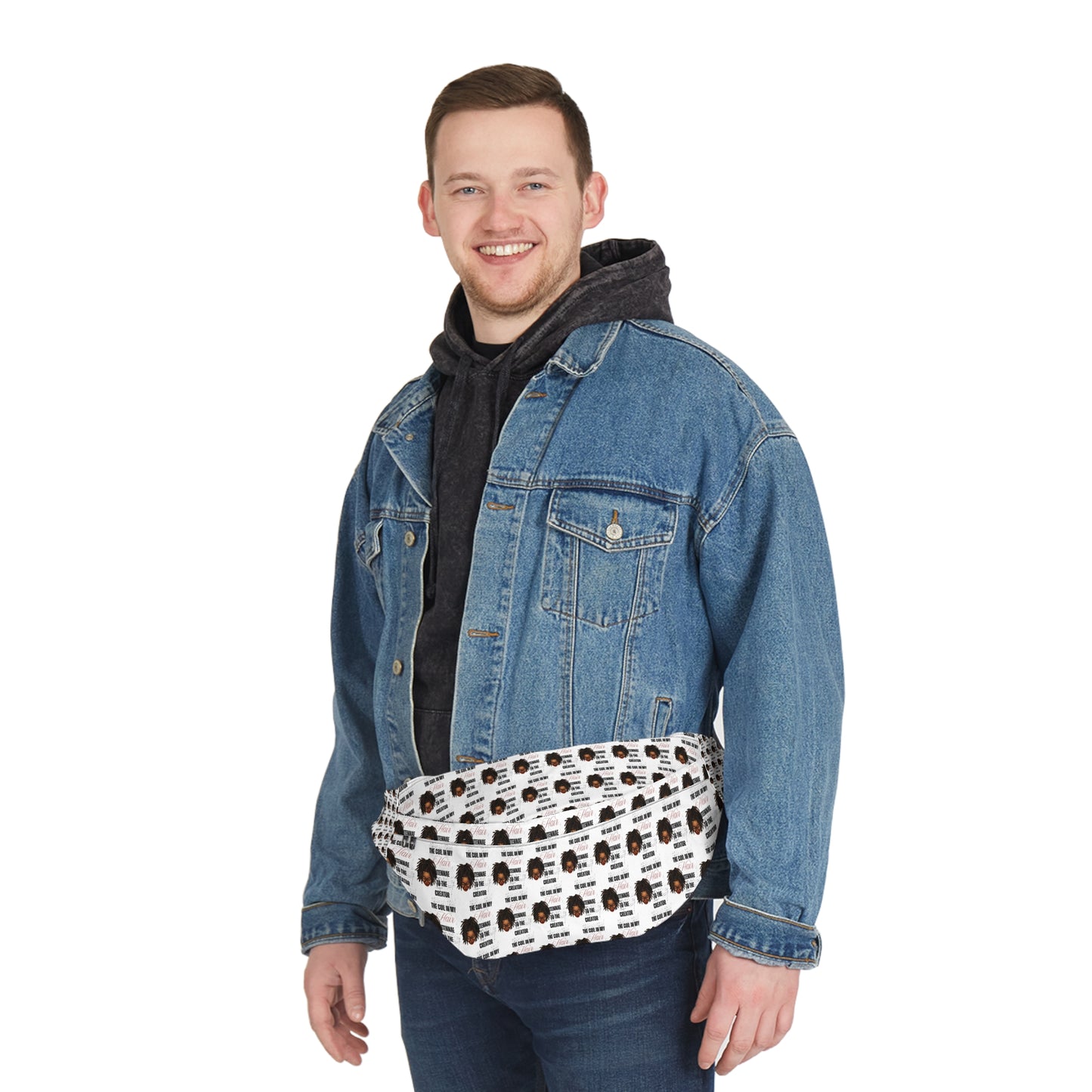 Trendy Large Fanny Pack with Afro Graphic - Perfect for Festivals and Everyday Use