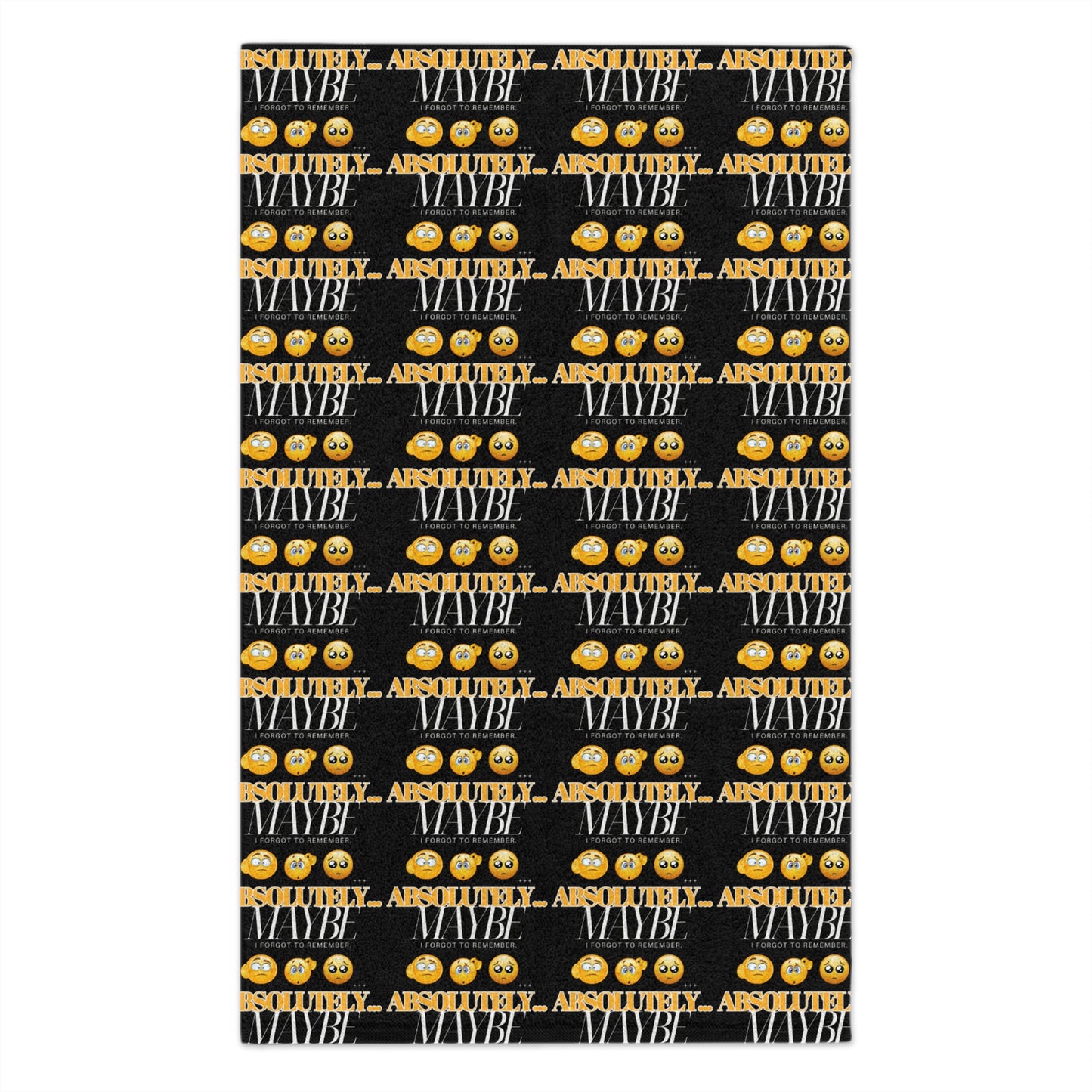 Funny Rally Towel - Absolutely Maybe Emoji Design - Perfect for Sports Events and Celebrations