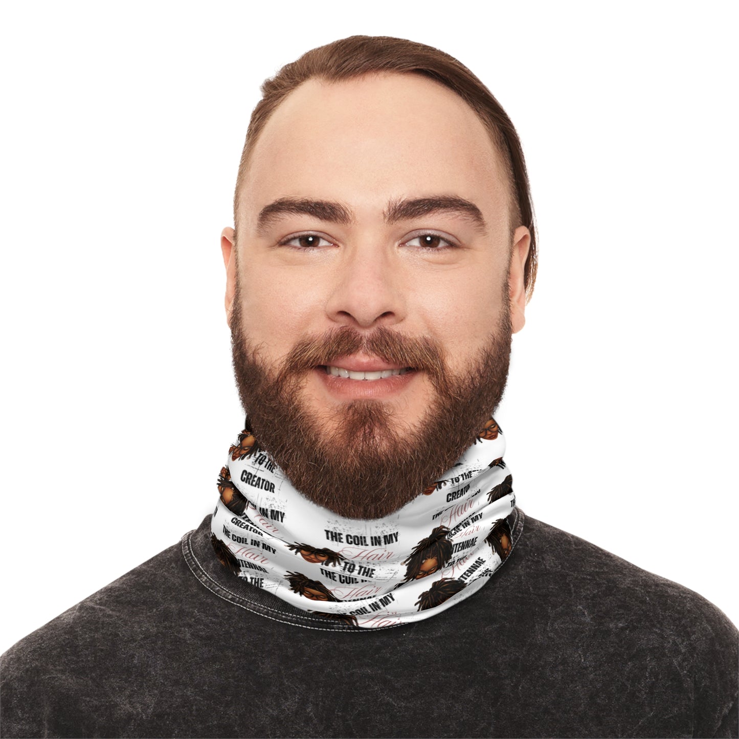 Cozy Winter Neck Gaiter with Inspirational Text