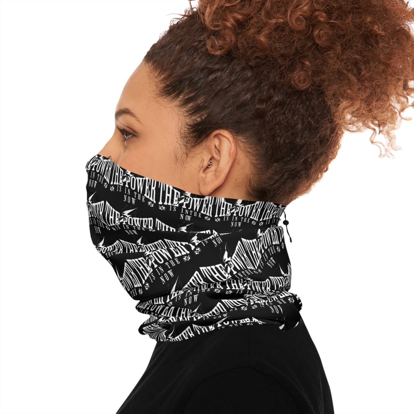 Empowerment Themed Winter Neck Gaiter with Drawstring - Cozy Fashion Accessory for All Seasons