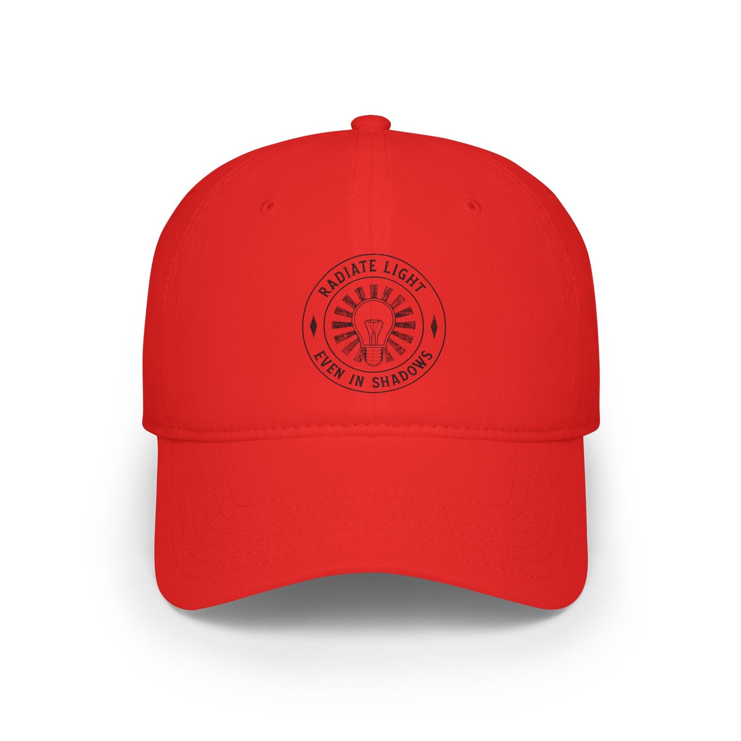 Radiate Light Low Profile Baseball Cap - Bold Red Hat for Everyday Style