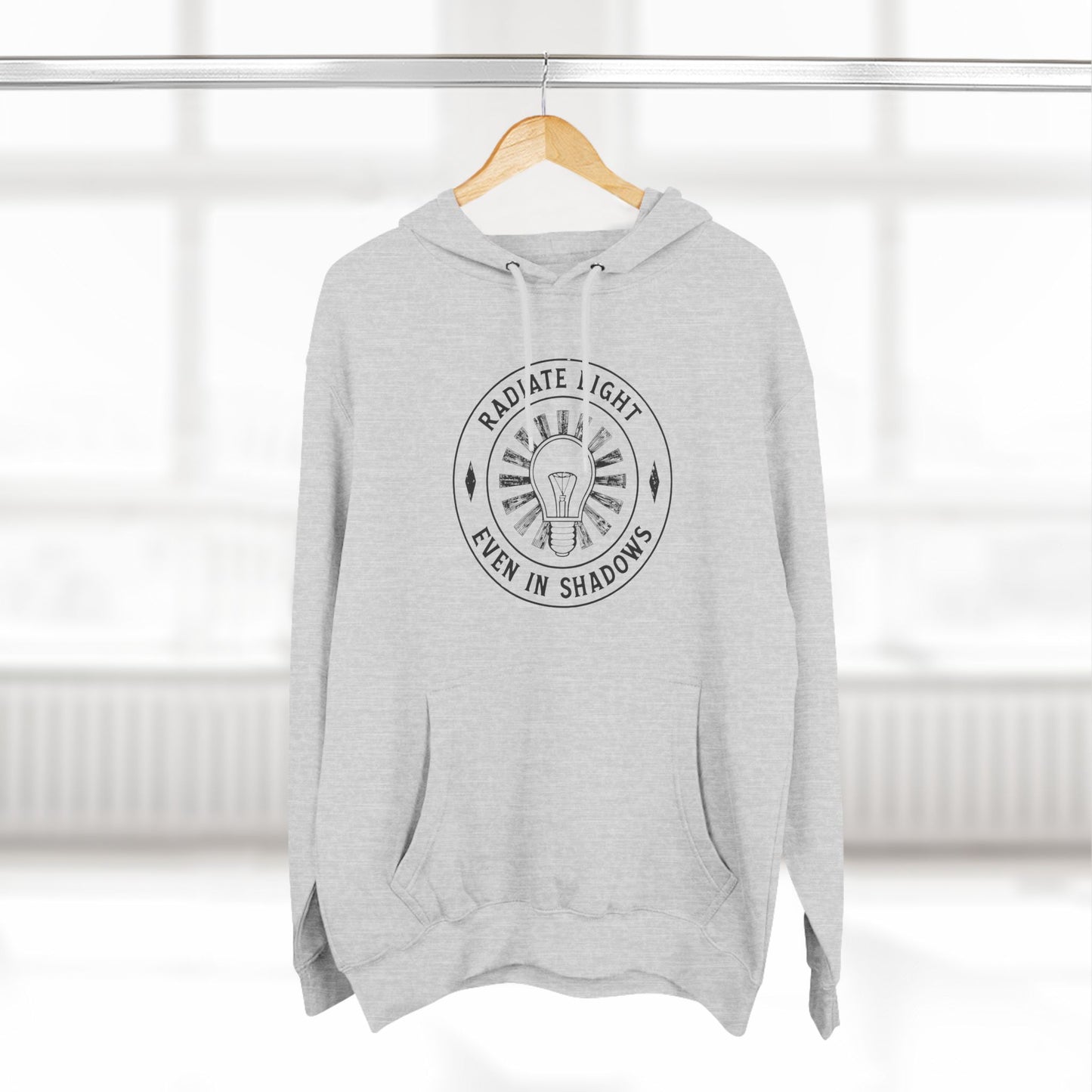 Radiate Light Fleece Hoodie - Inspirational Design for Comfort and Style