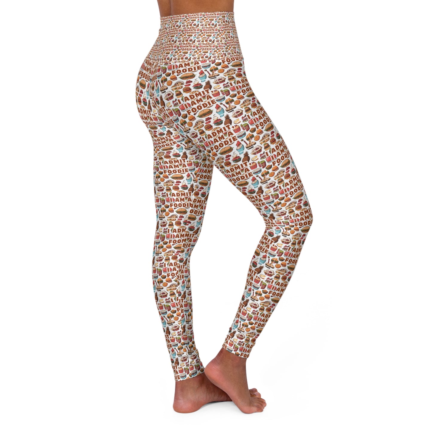 Trendy High Waisted Yoga Leggings – Stylish Fitness Wear with Unique Food Prints