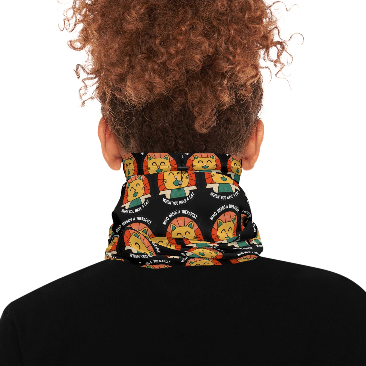 Fun Leo the Lion Neck Gaiter with Drawstring - Perfect for Winter Adventures