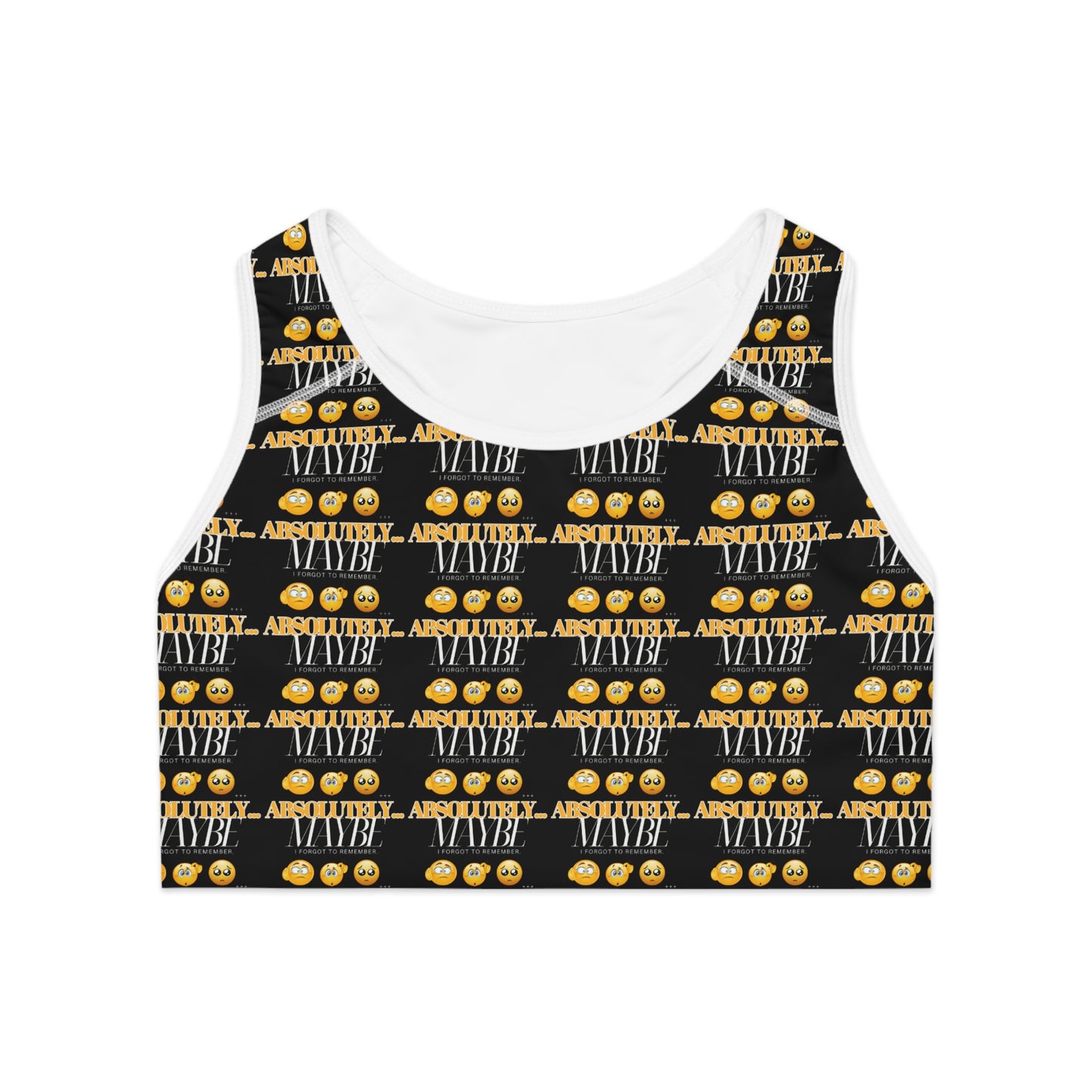 Funny 'Absolutely Maybe' Sports Bra for Active Lifestyle