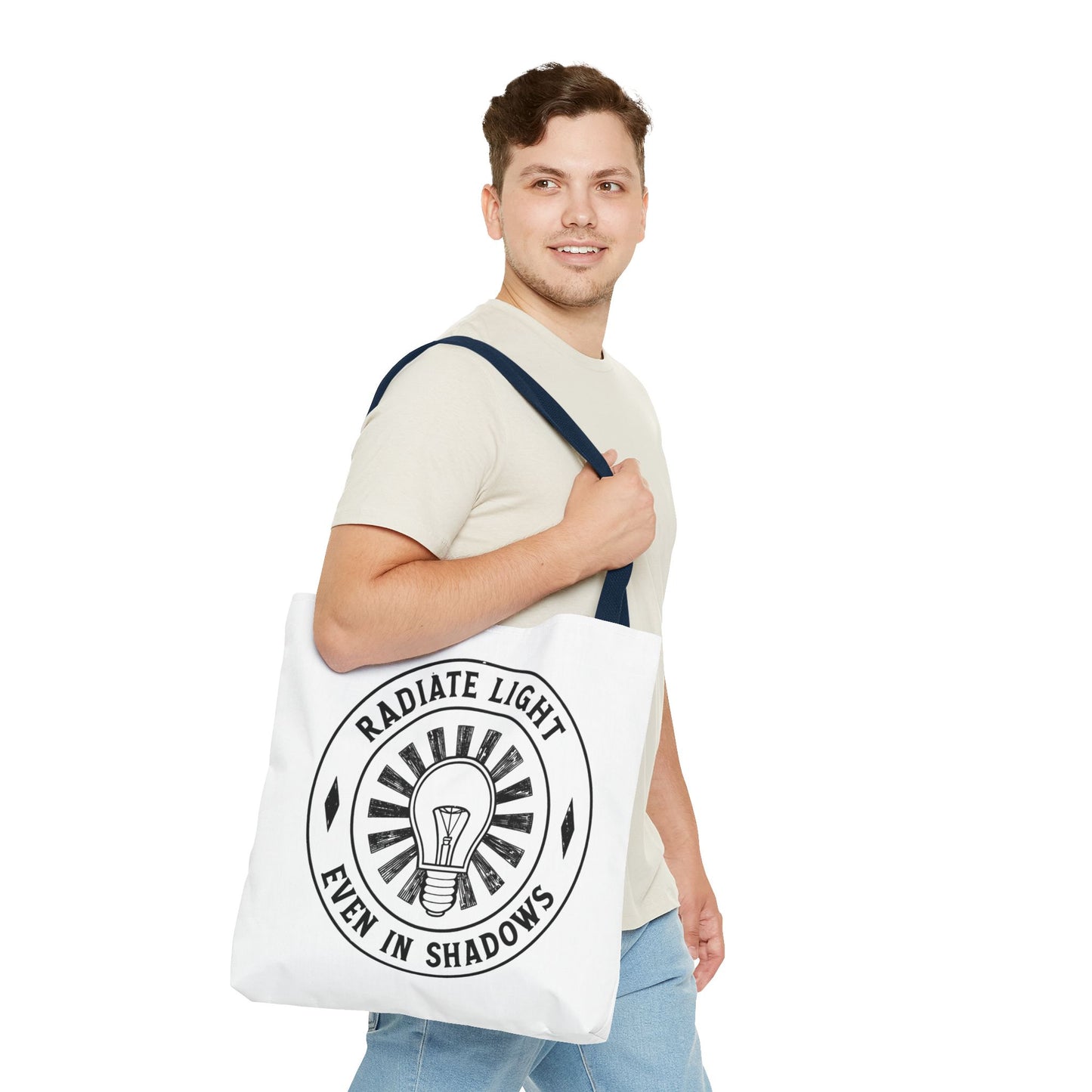 Inspirational Tote Bag - 'Radiate Light Even in Shadows'