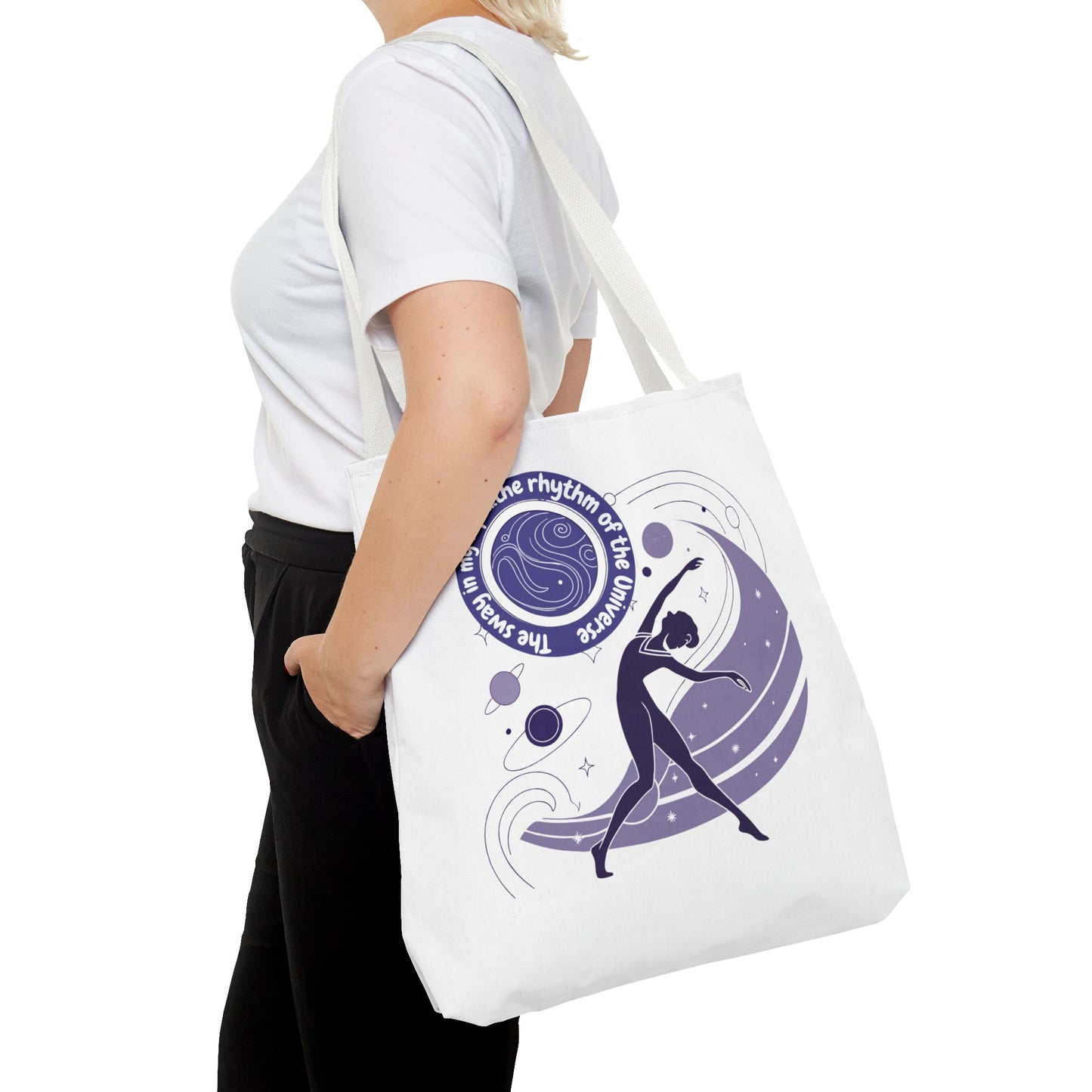 Inspirational Dance Tote Bag - "I Am Flow, The Rhythm of the Universe"