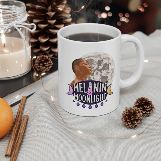 Moonlit Dreamer Ceramic Mug - 11oz & 15oz Moon Phase Design