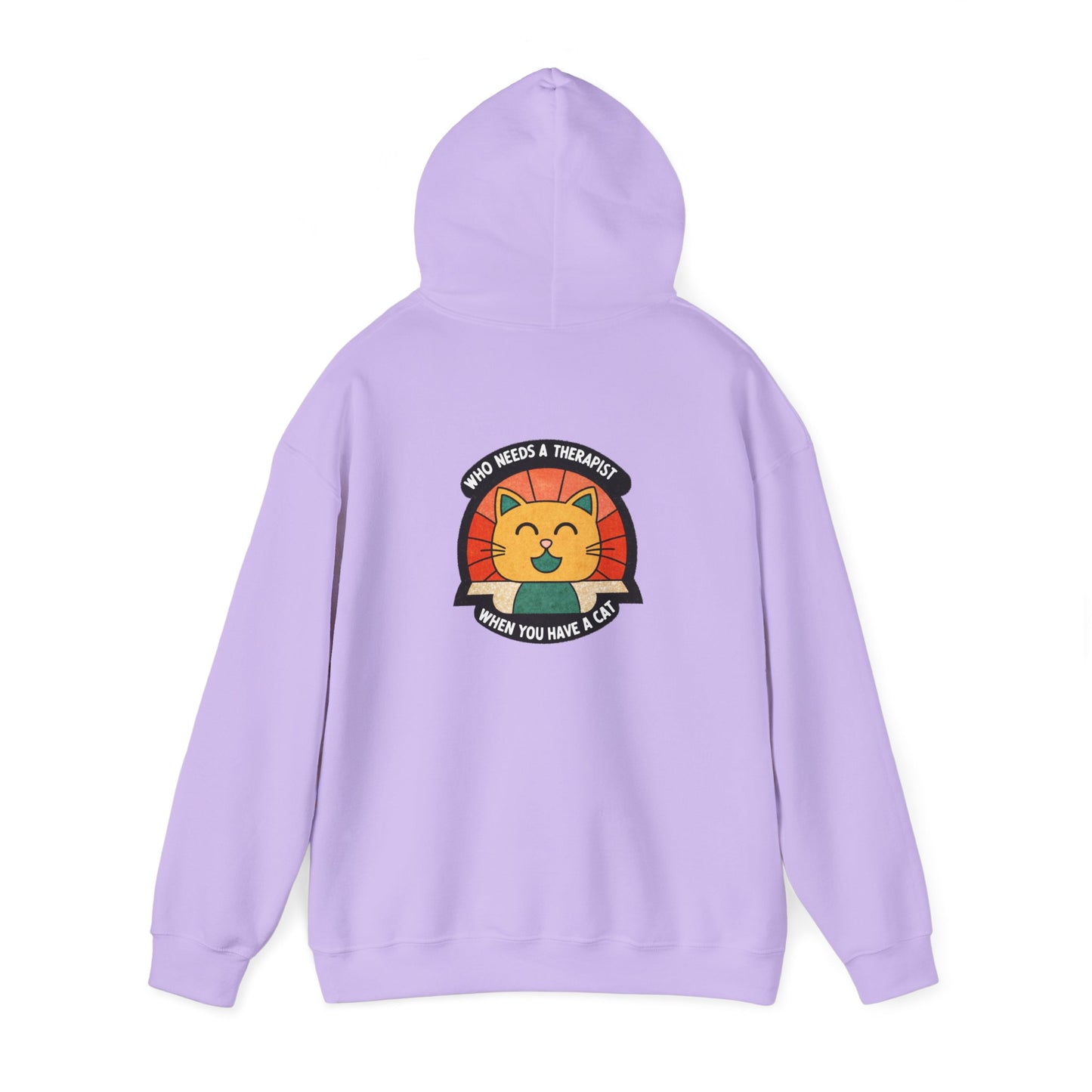 Funny Cat Sweatshirt - 'Who Needs a Therapist When You Have a Cat?' Unisex Hoodie