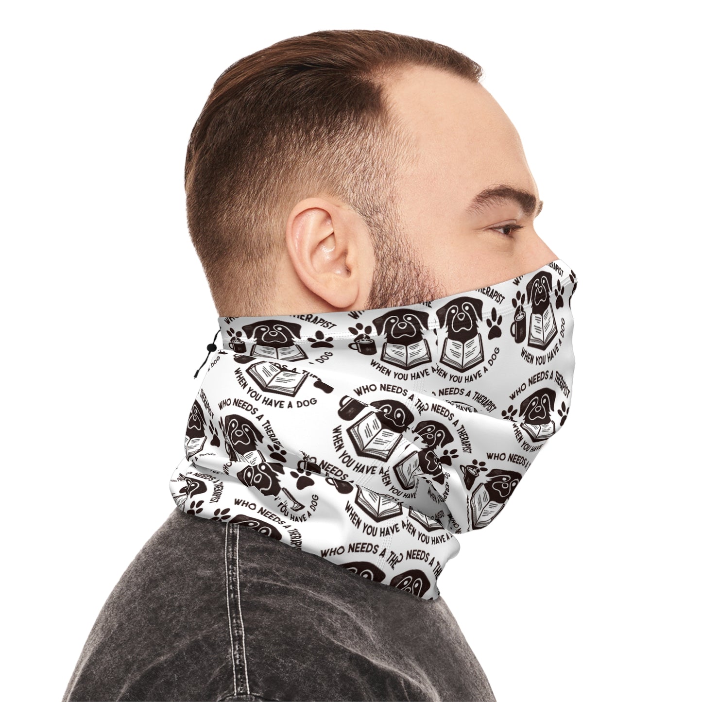 Cozy Pet Lover's Neck Gaiter with Drawstring - Perfect for Winter Adventures