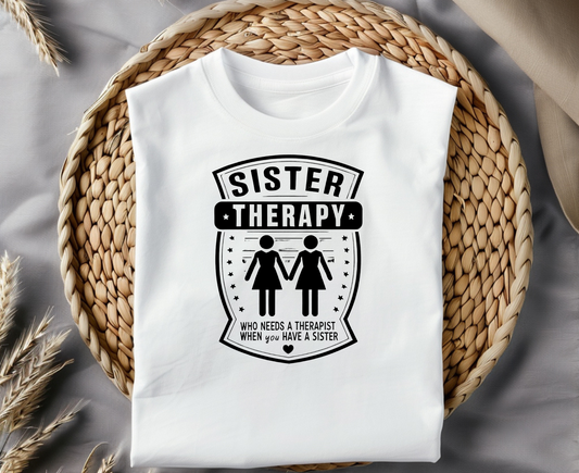 Sister Therapy T-Shirt - Unisex Garment-Dyed Tee for Sisterhood Celebrations