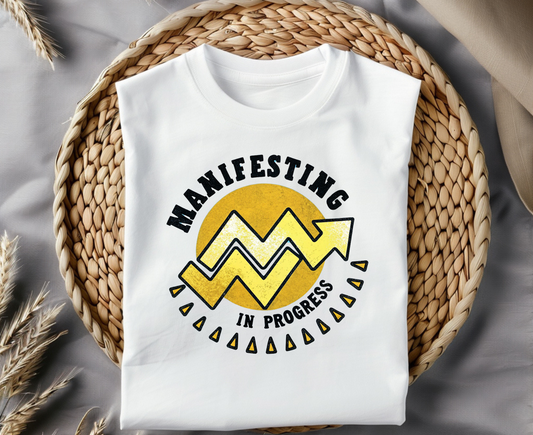 Manifesting in Progress Unisex Garment-Dyed T-Shirt - Positive Vibes Tee
