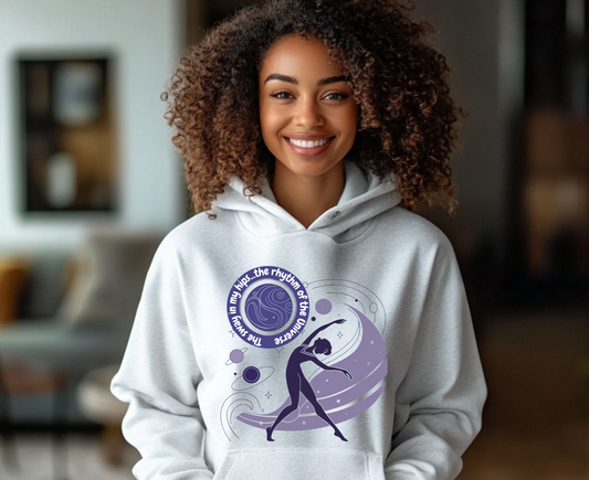 Cosmic Dance Three-Panel Fleece Hoodie - Unique Artistic Design for Creative Souls