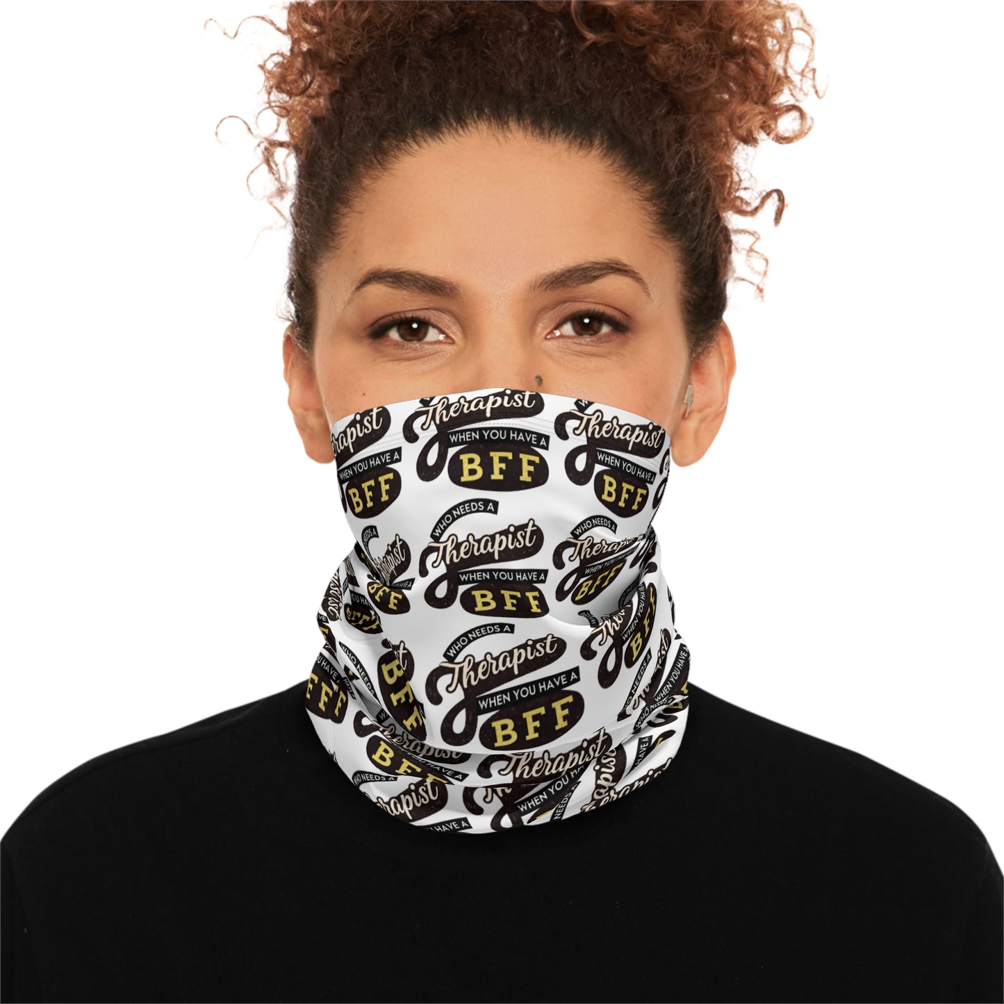 Funny Therapist BFF Neck Gaiter with Drawstring - Winter Fashion Accessory