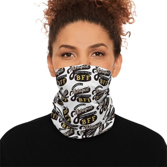 Funny Therapist BFF Neck Gaiter with Drawstring - Winter Fashion Accessory