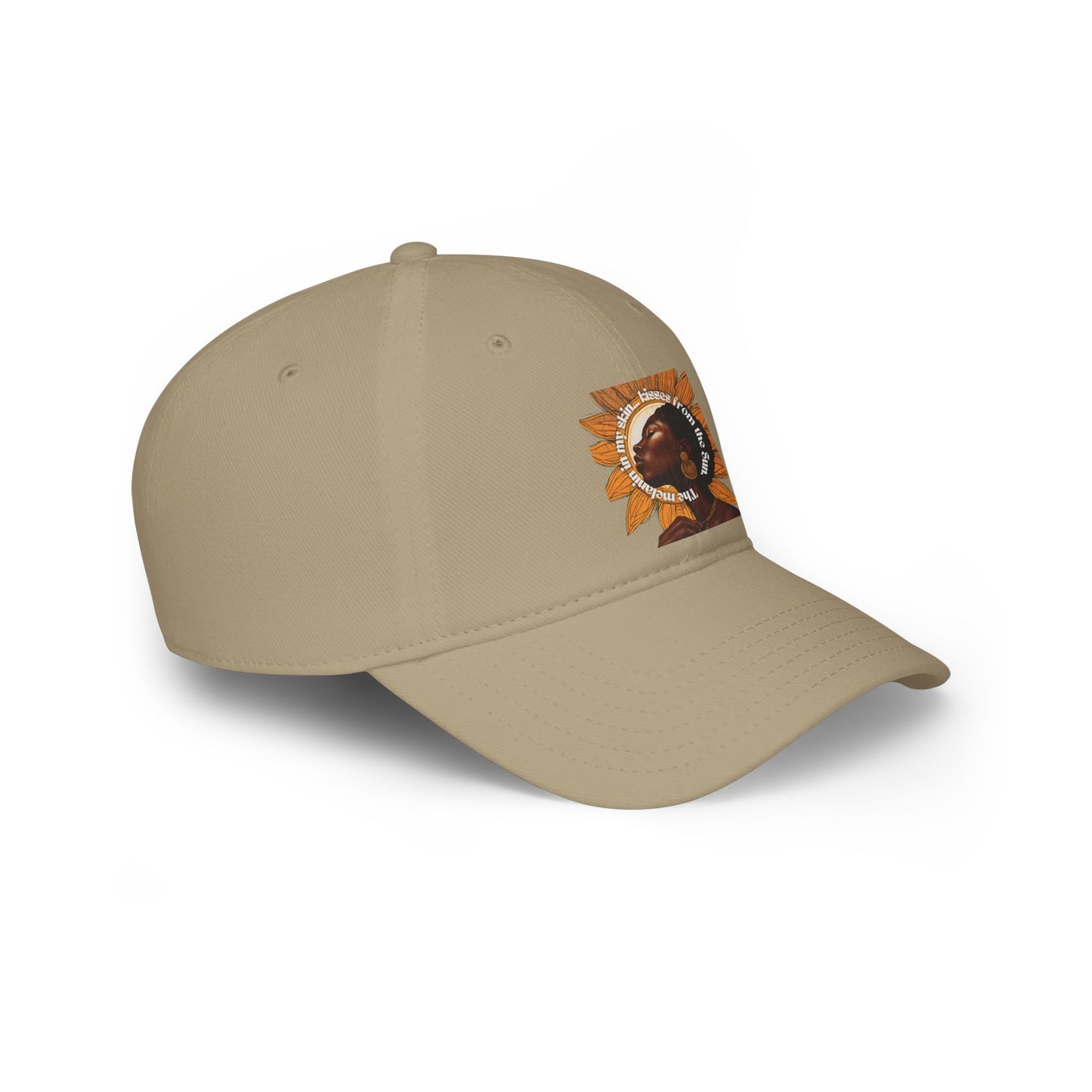 Sunflower Vibes Low Profile Baseball Cap with Inspirational Quote