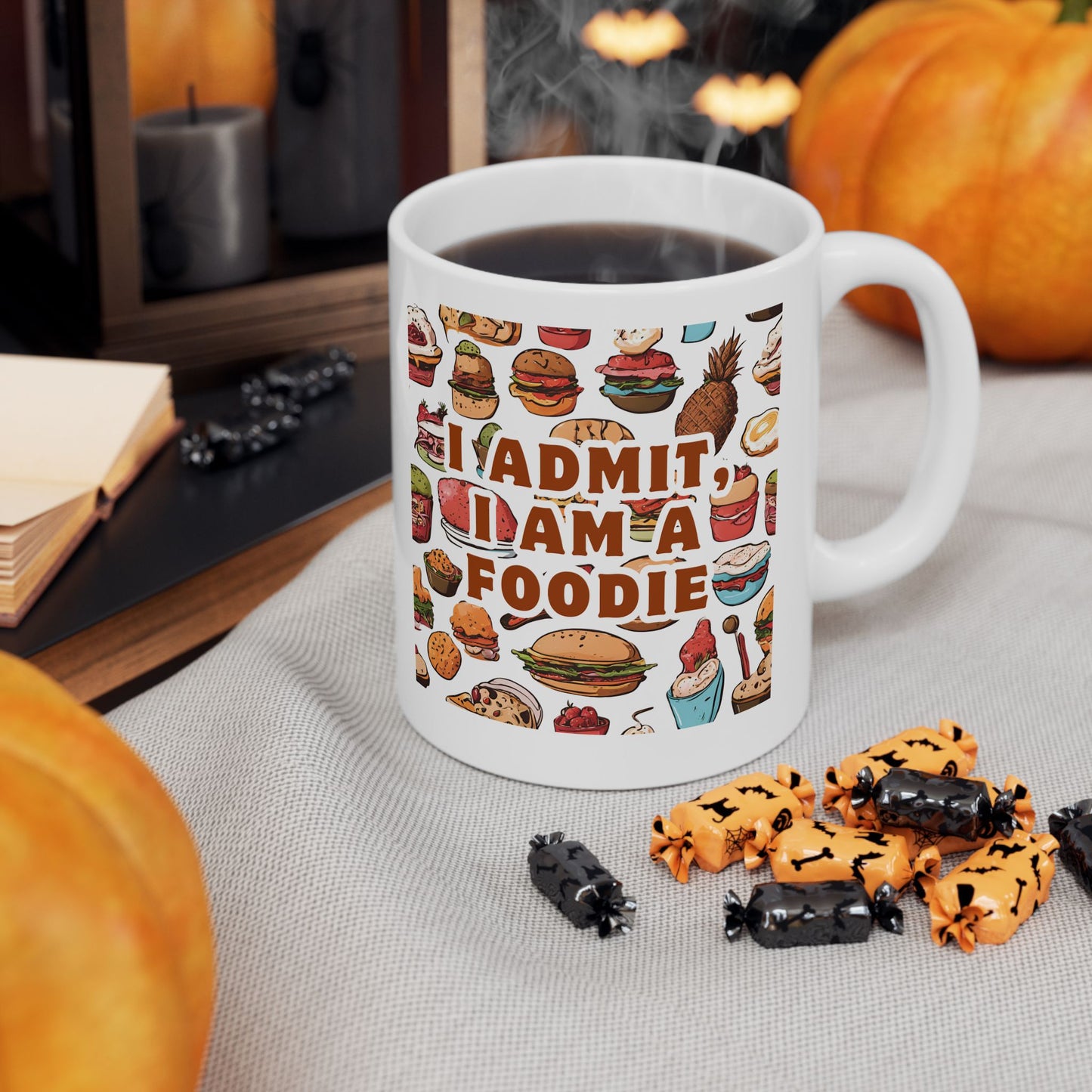 Foodie Enjoyment Ceramic Mug - Fun Culinary Art 11oz & 15oz