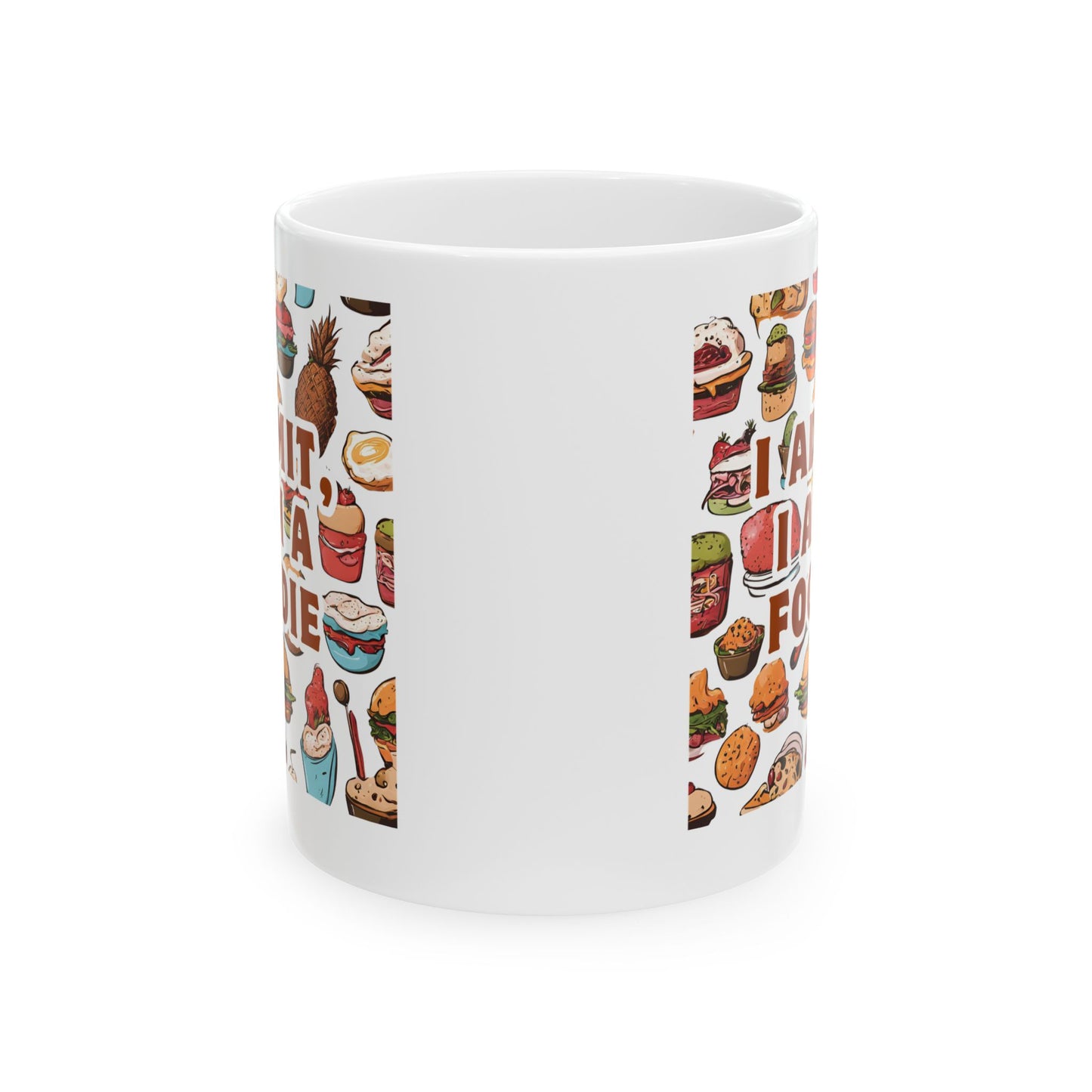 Foodie Enjoyment Ceramic Mug - Fun Culinary Art 11oz & 15oz
