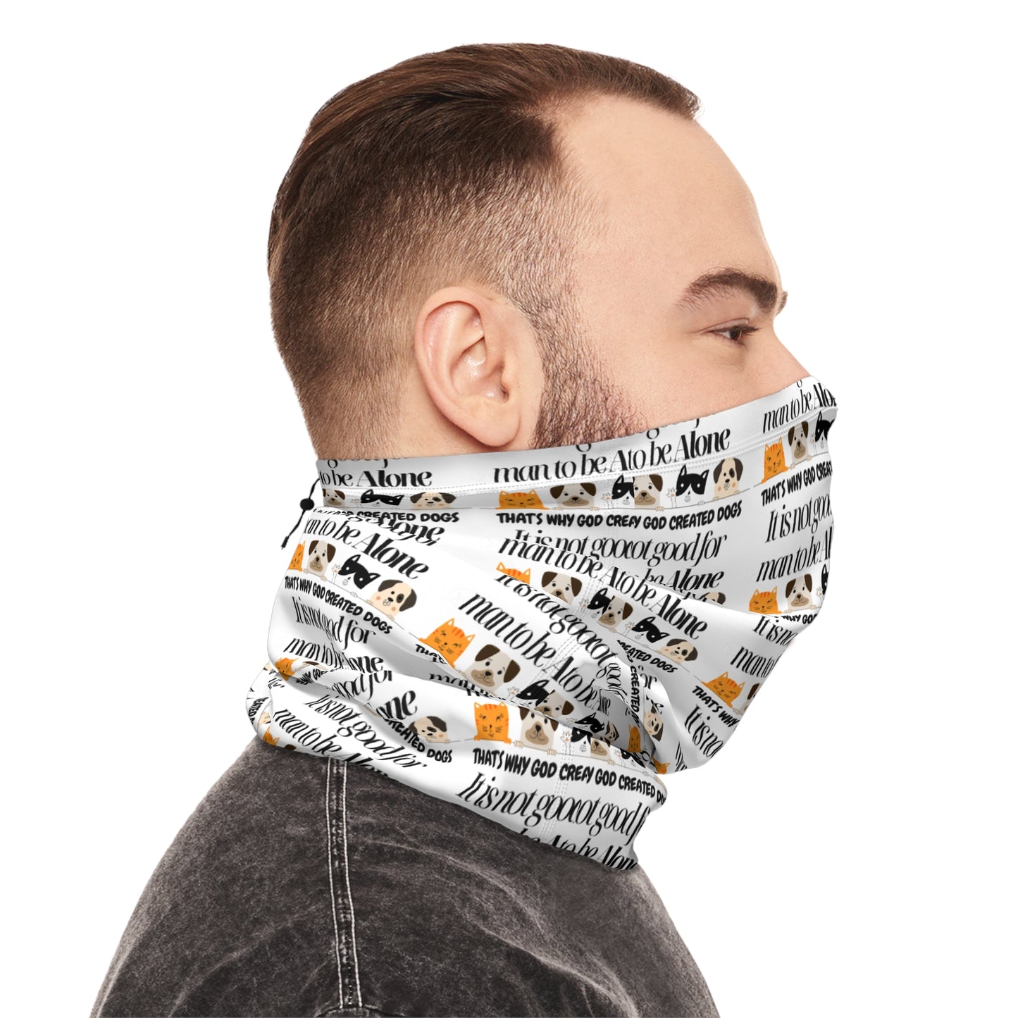 Stylish Winter Neck Gaiter with Drawstring - Versatile and Warm Accessory