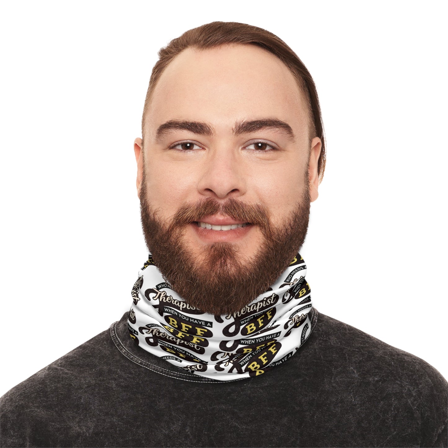 Funny Therapist BFF Neck Gaiter with Drawstring - Winter Fashion Accessory