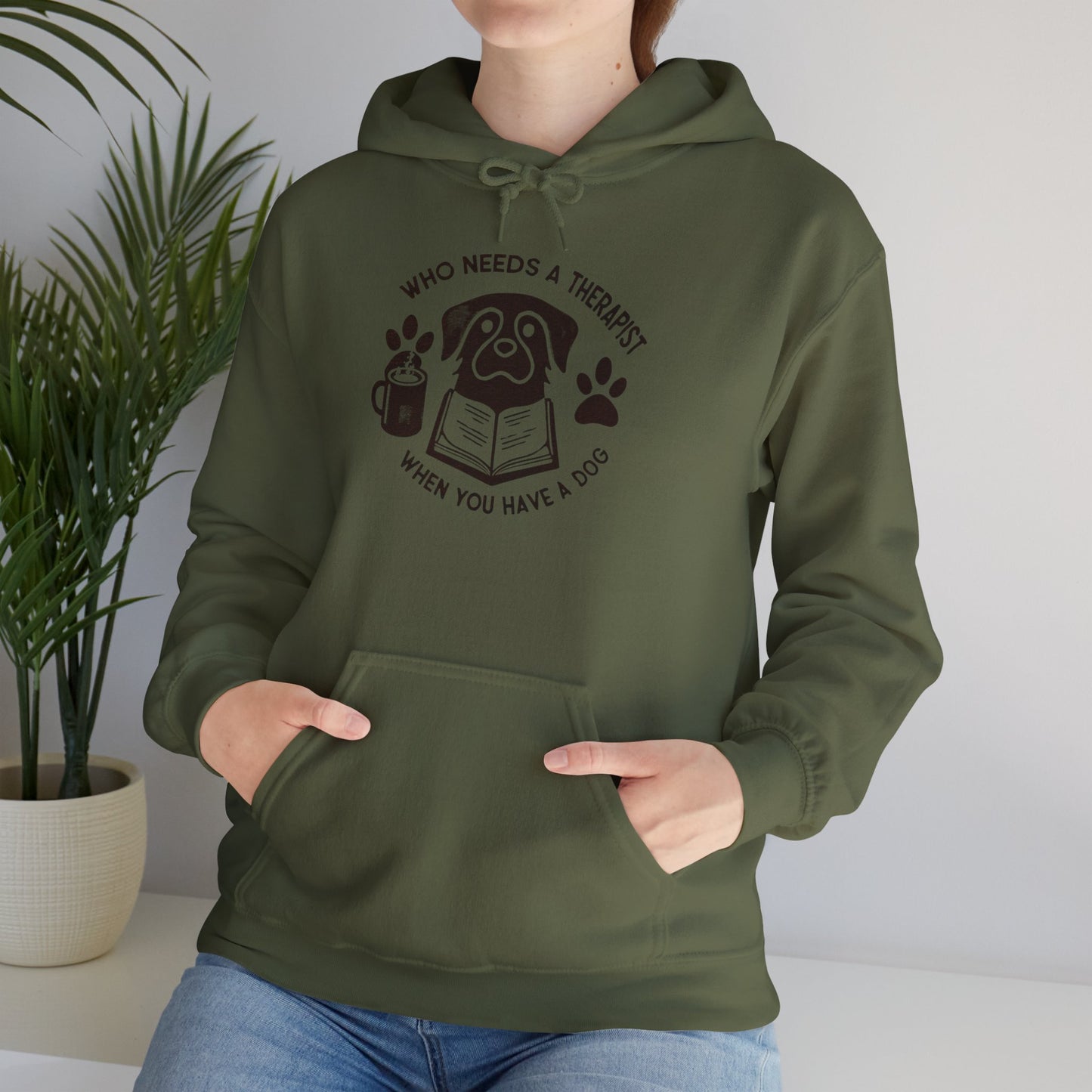Who Needs a Therapist? Dog Lover Hoodie - Unisex Heavy Blend Sweatshirt