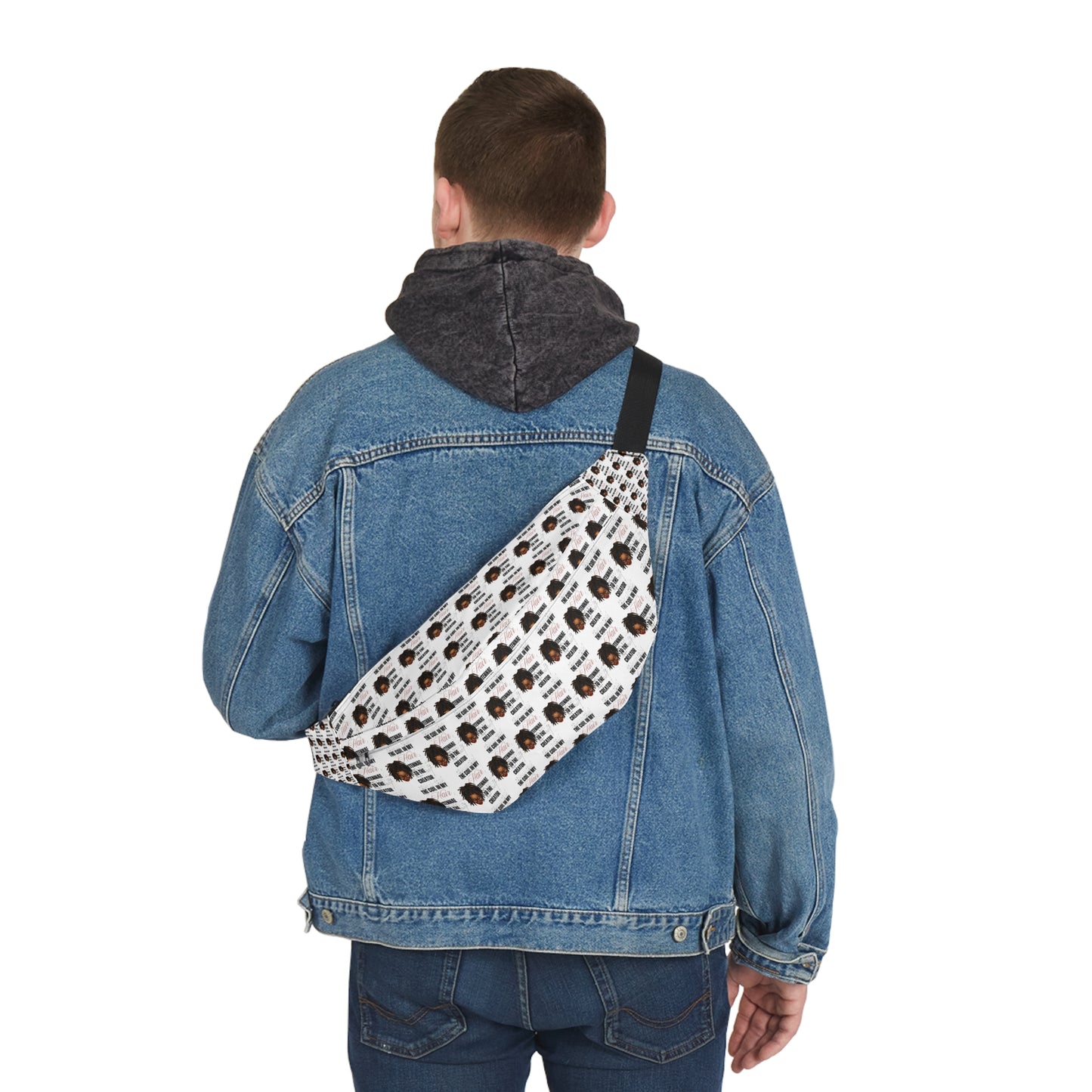 Trendy Large Fanny Pack with Afro Graphic - Perfect for Festivals and Everyday Use
