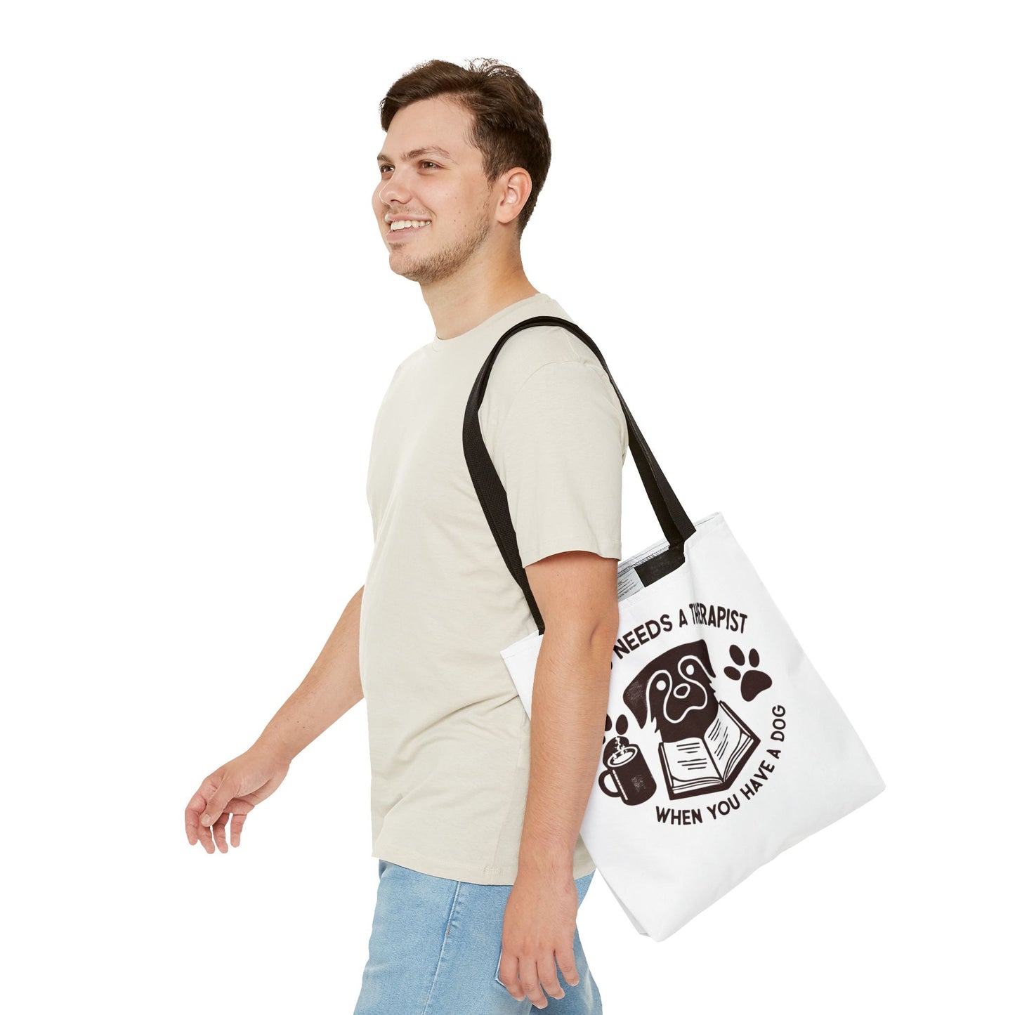 Dog Lover Tote Bag - 'Who Needs a Therapist When You Have a Dog?'