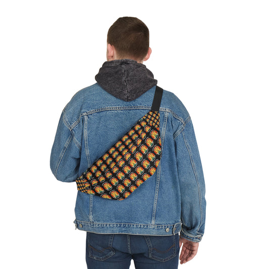 Large Fanny Pack with Colorful Lion Design - Perfect for Festivals and Everyday Adventures