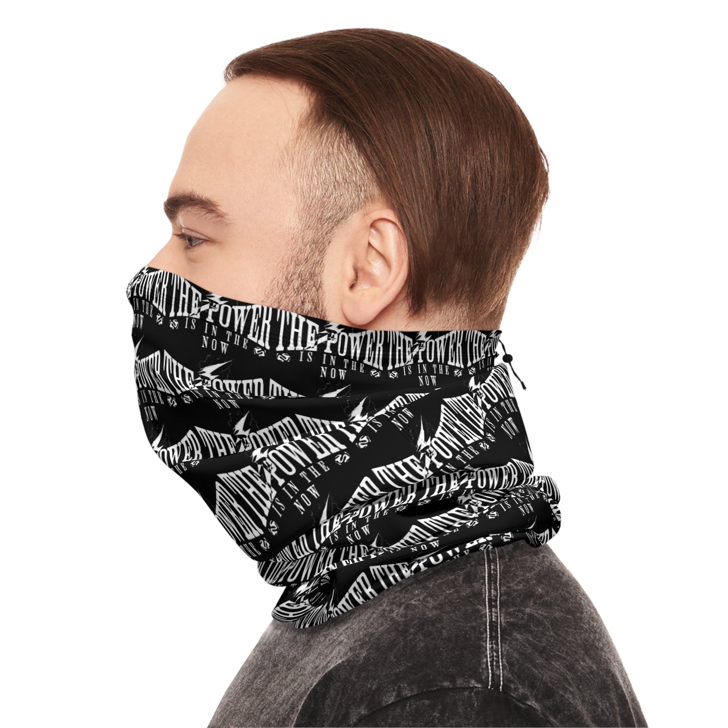Empowerment Themed Winter Neck Gaiter with Drawstring - Cozy Fashion Accessory for All Seasons
