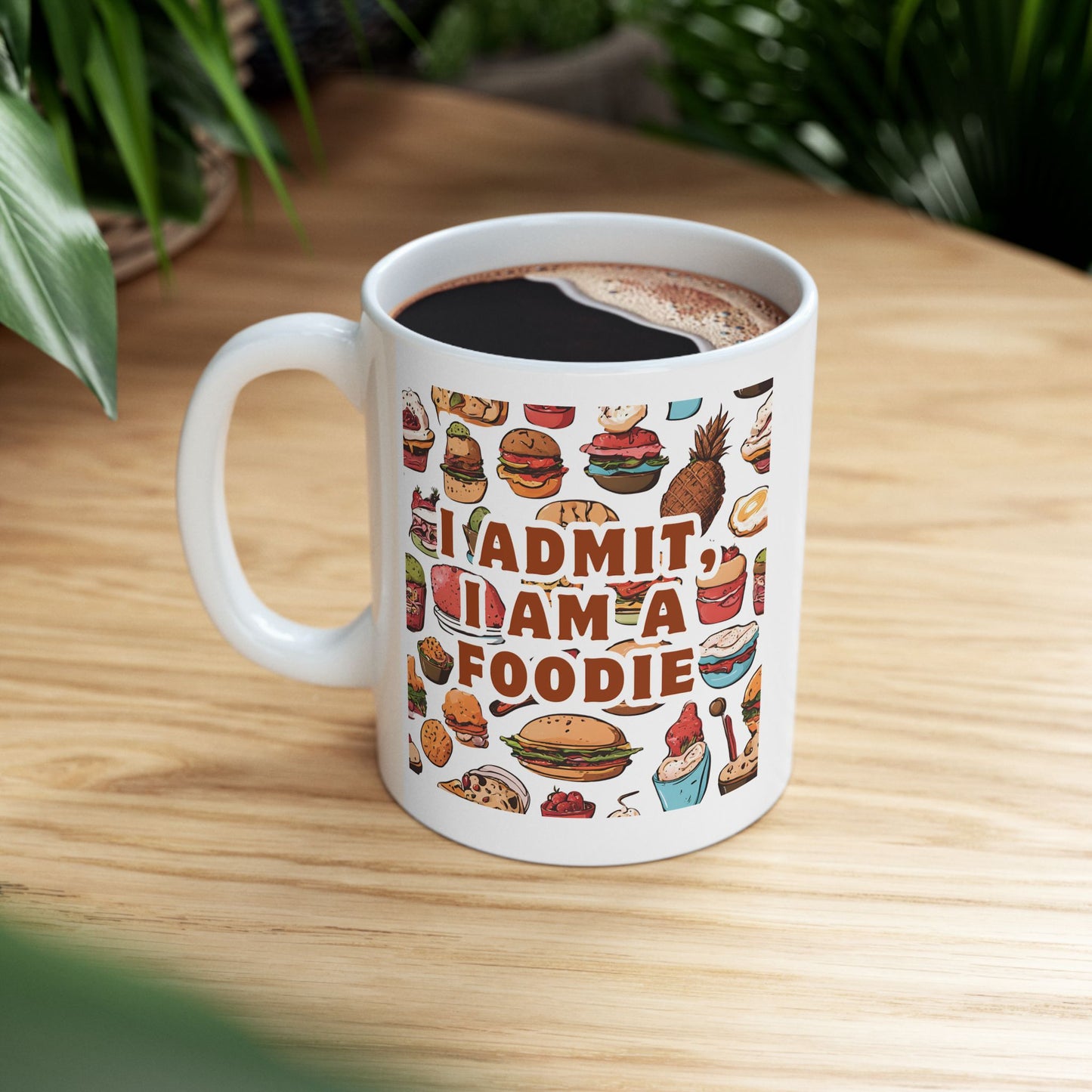 Foodie Enjoyment Ceramic Mug - Fun Culinary Art 11oz & 15oz