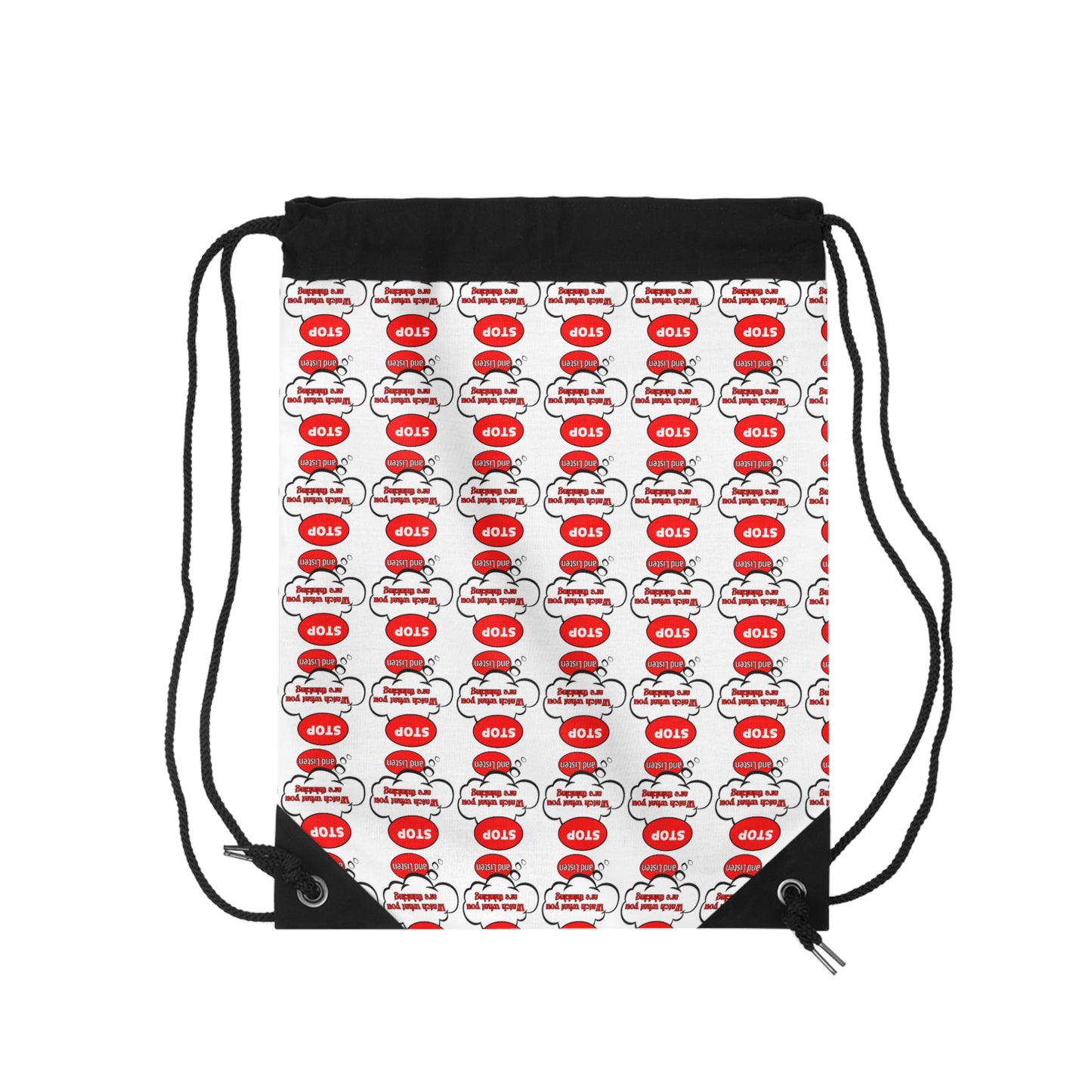 Mindfulness Drawstring Bag - 'Stop and Listen' Design