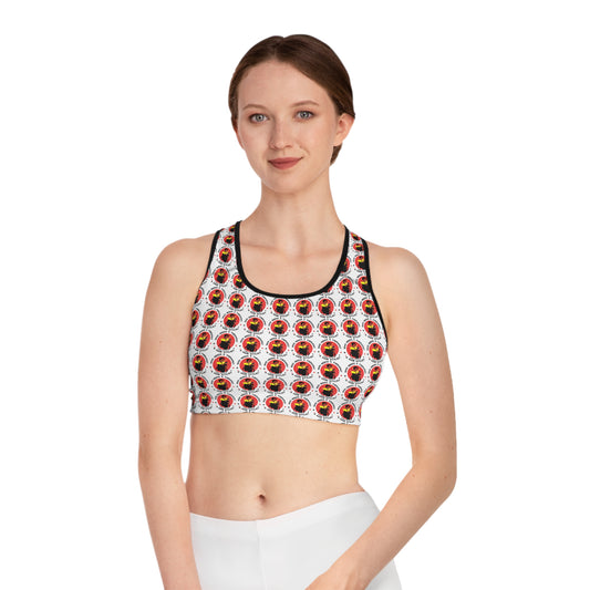 Eco-Friendly Sports Bra with Vibrant Graphic Print