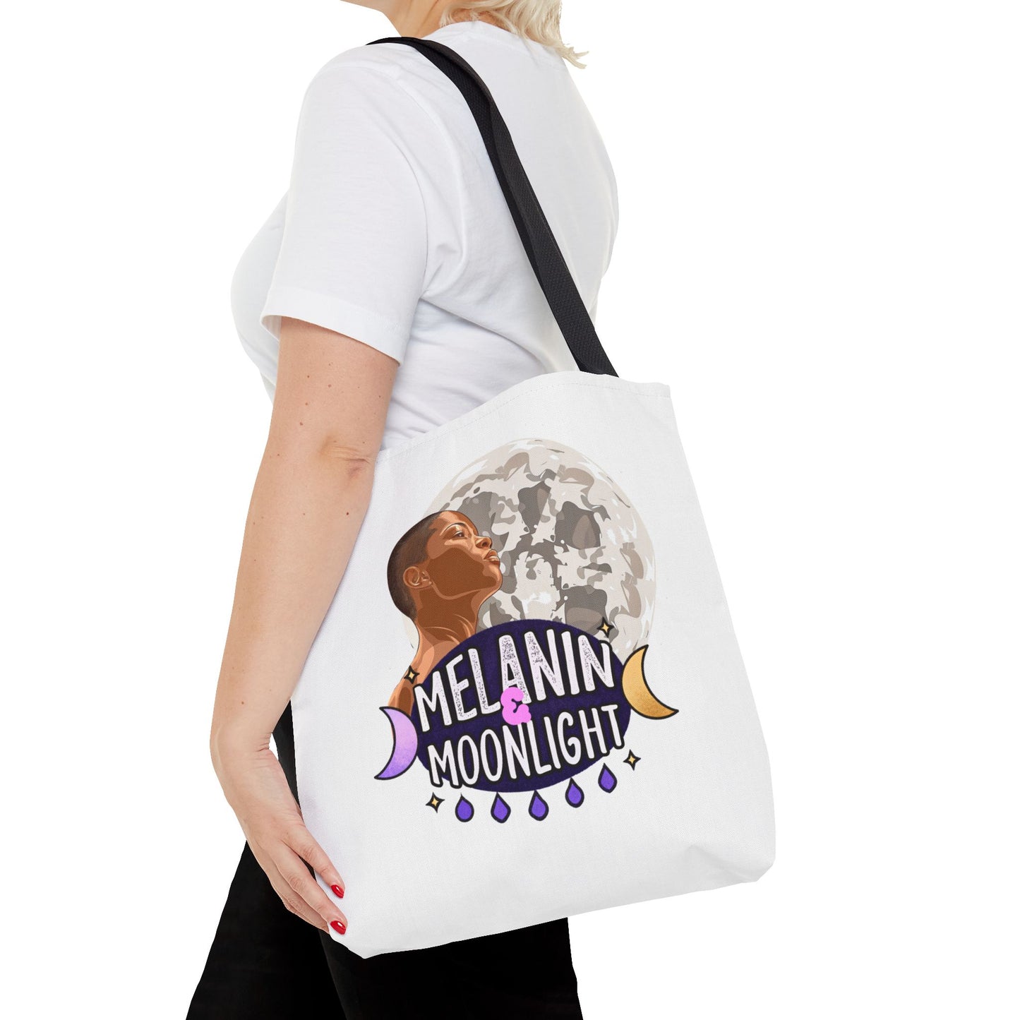Melanin & Moonlight Inspirational Tote Bag – Perfect for Everyday Use and Celebrations