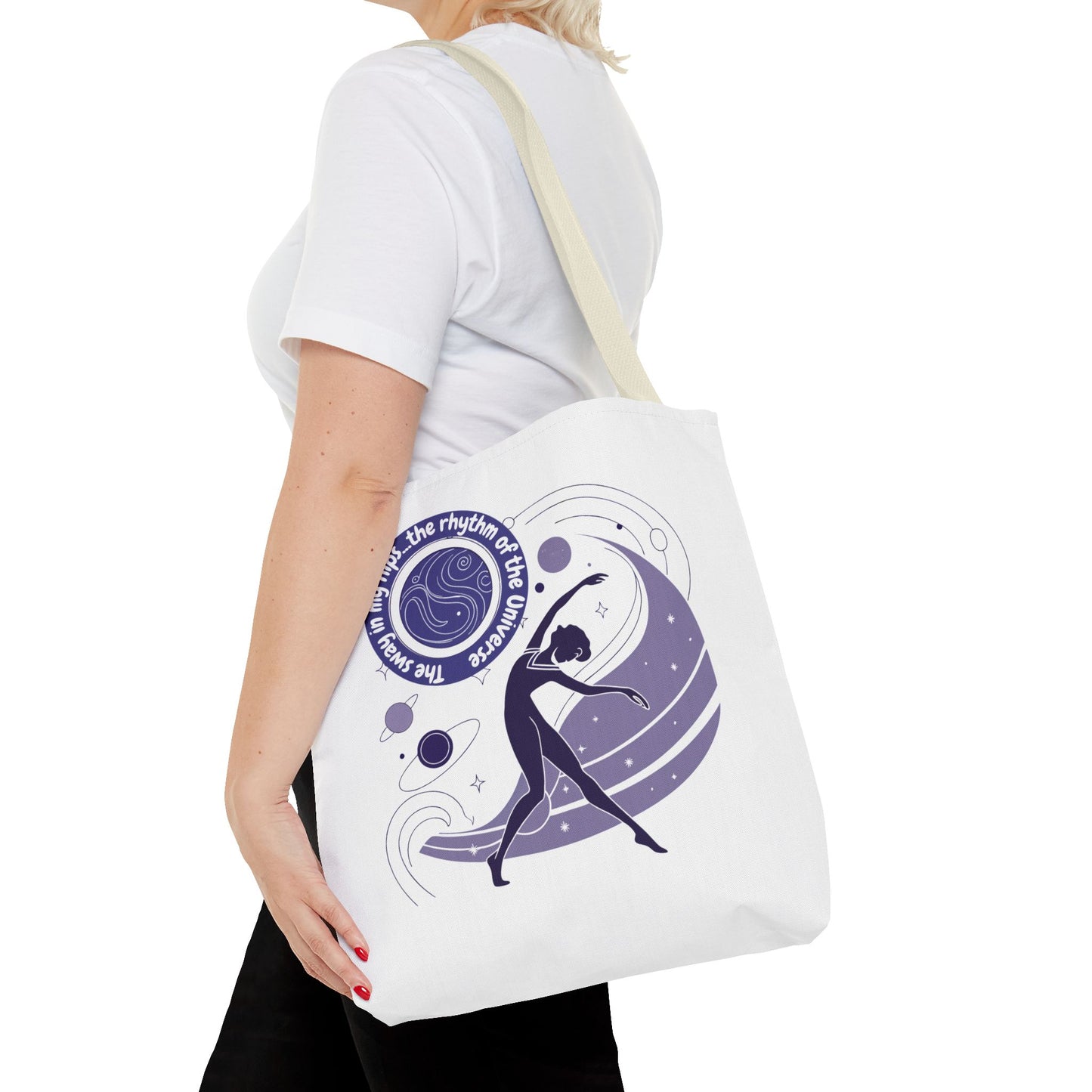 Inspirational Dance Tote Bag - "I Am Flow, The Rhythm of the Universe"