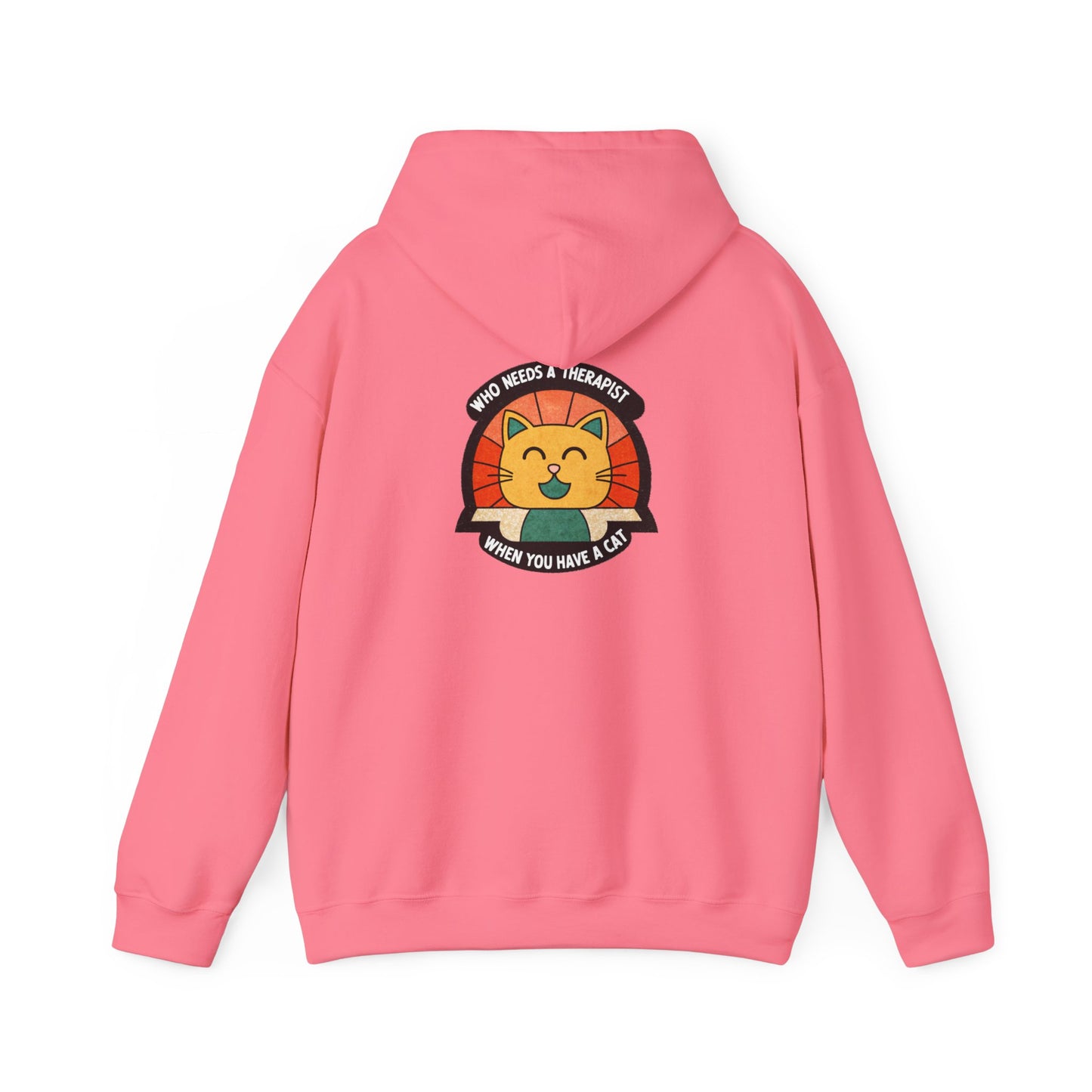 Funny Cat Sweatshirt - 'Who Needs a Therapist When You Have a Cat?' Unisex Hoodie